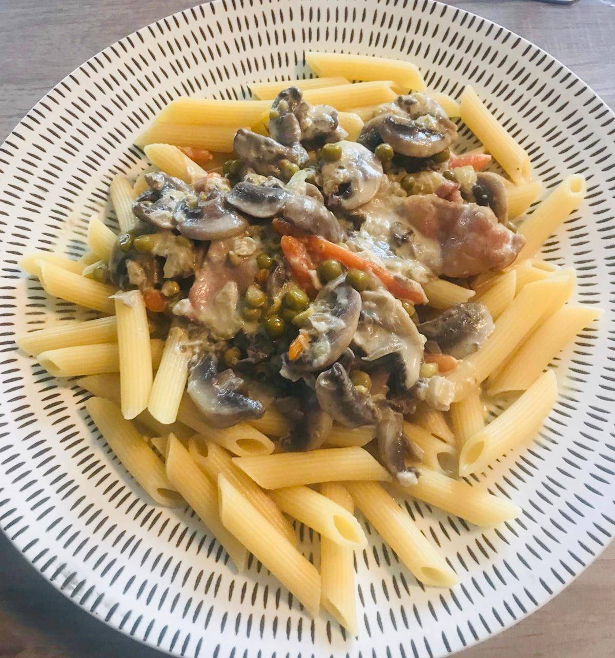 Penne aux légumes et au bacon - Recepten Companion XL | Moulinex