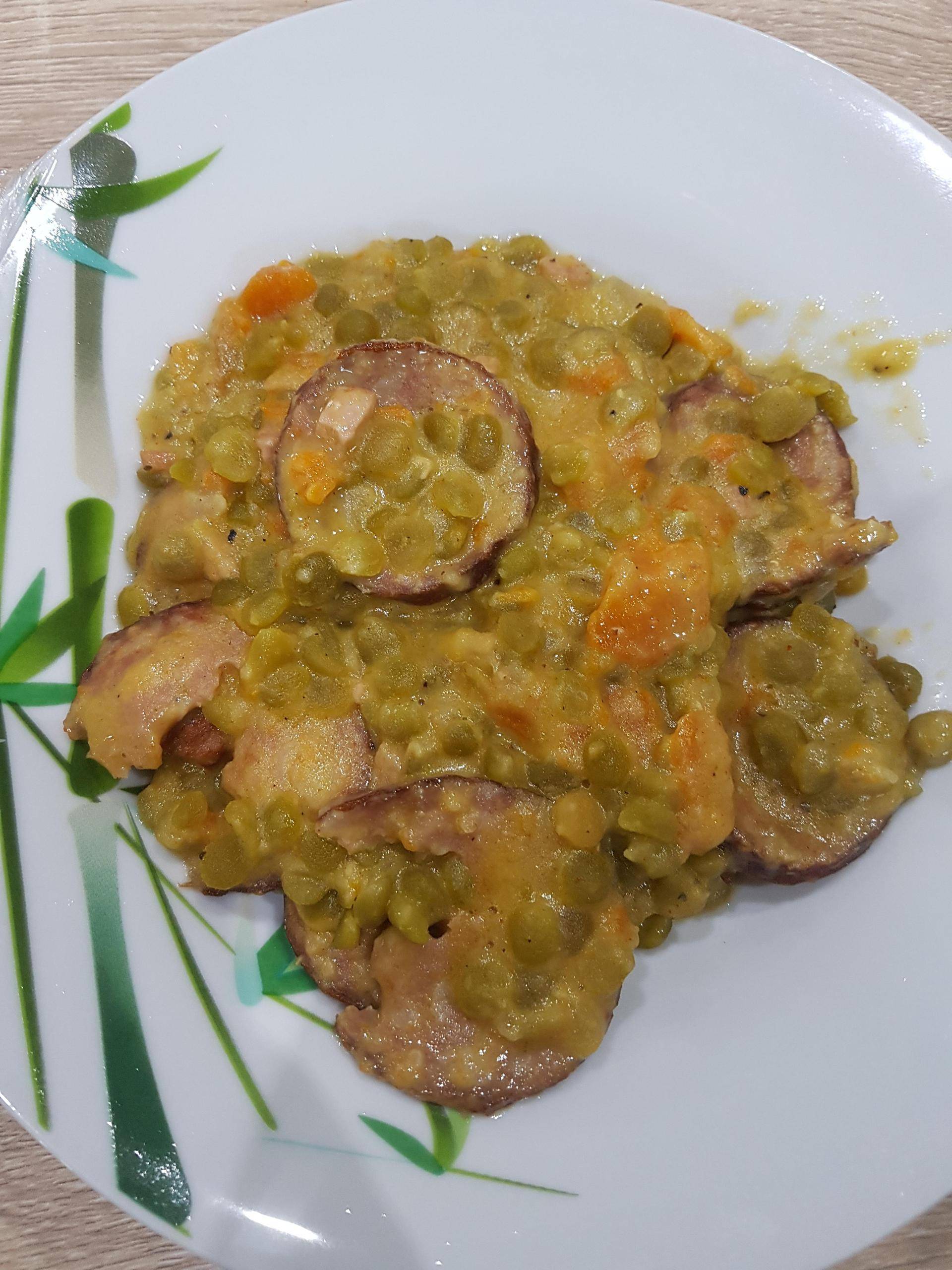 Saucisse de Morteau au pois cassés - Recepten Cookeo | Moulinex
