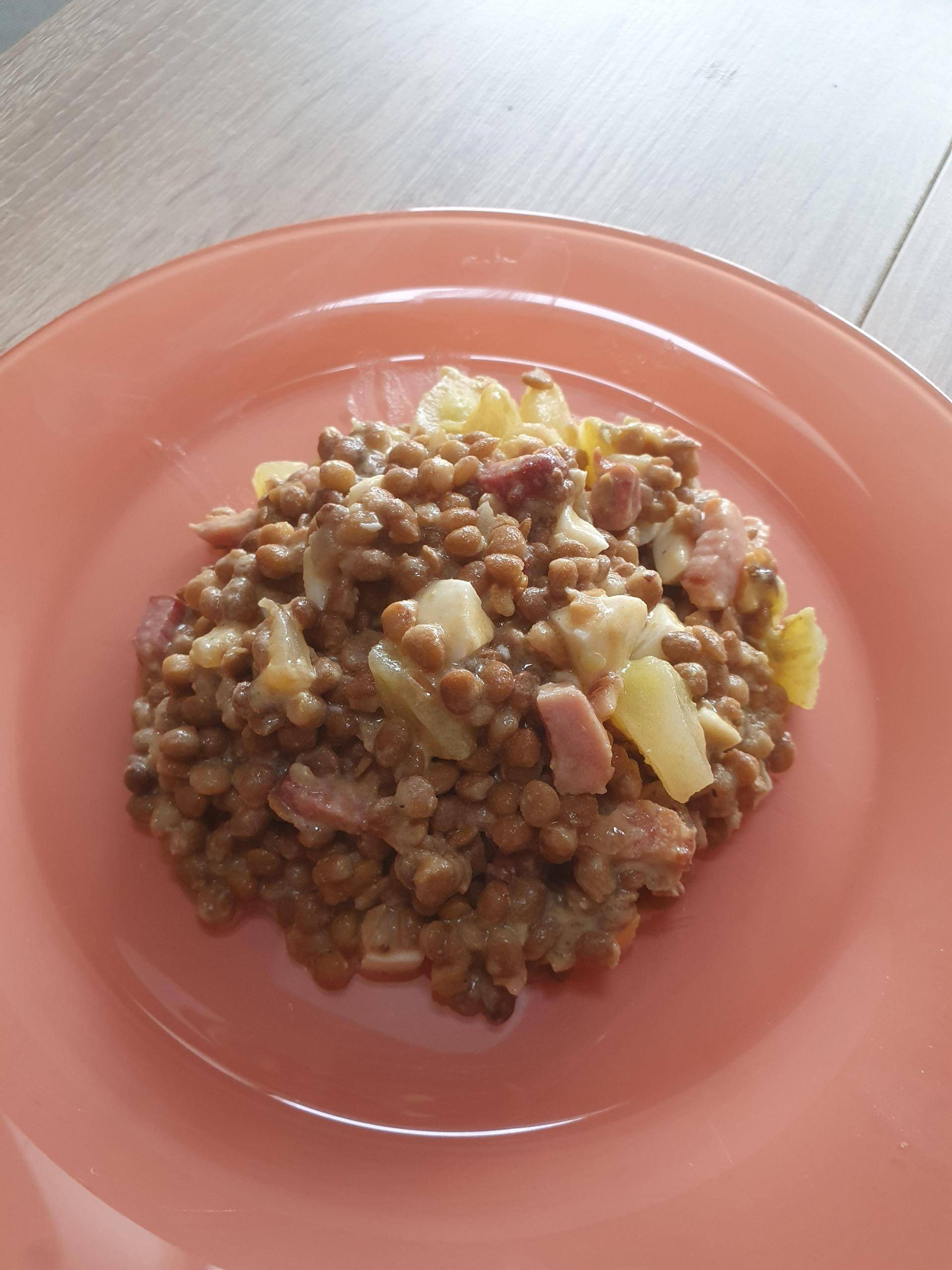 Salade de lentilles et lardons - Recette Companion Connect XL | Moulinex