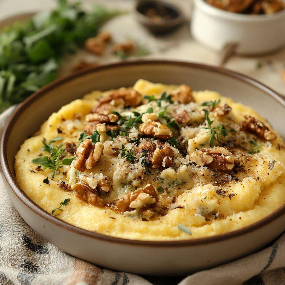 Polenta croustillante au gorgonzola et noix - Recette Cookeo Infinity 17in1 | Moulinex