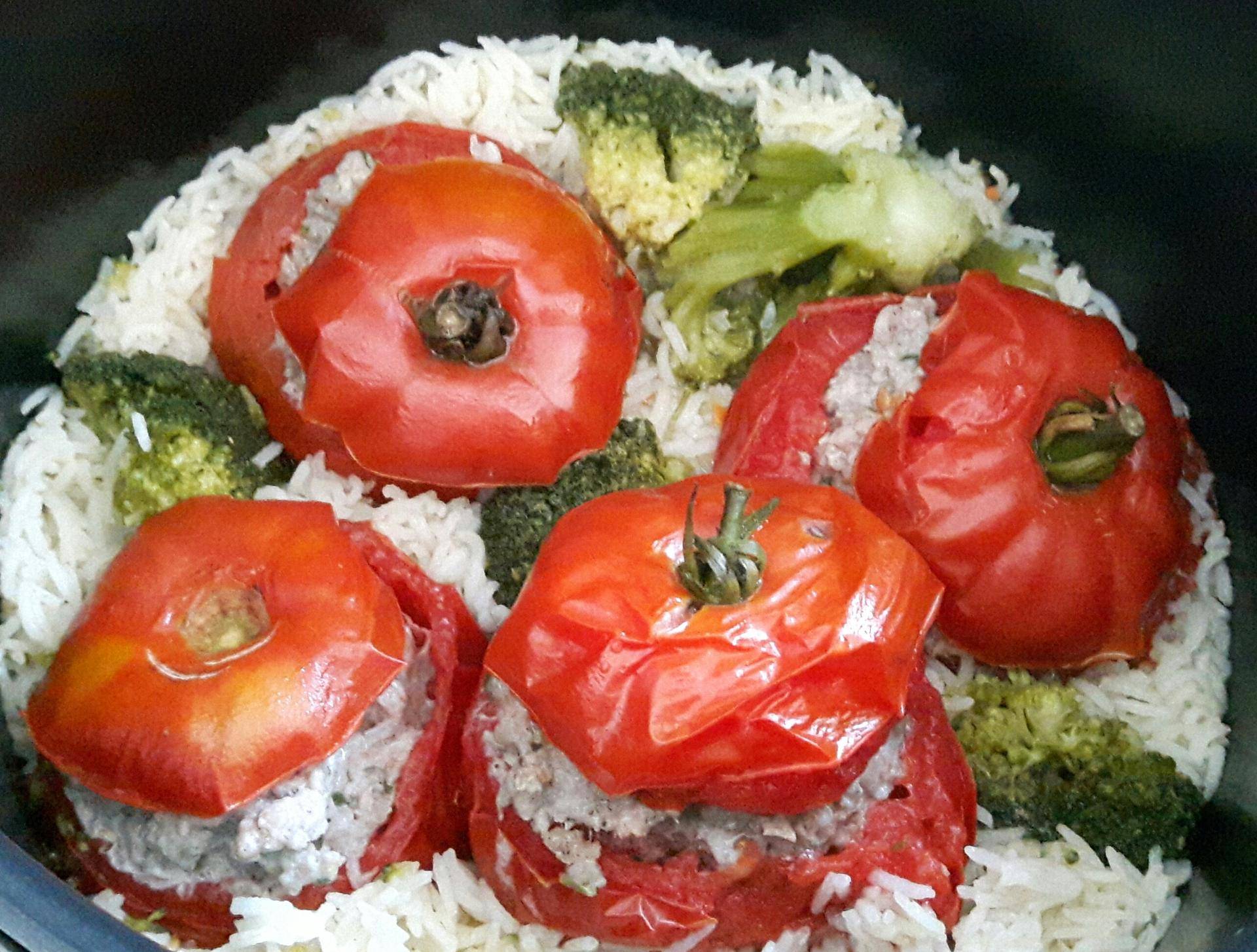 Tomates farcies et riz au brocolis - Recepten Cookeo | Moulinex