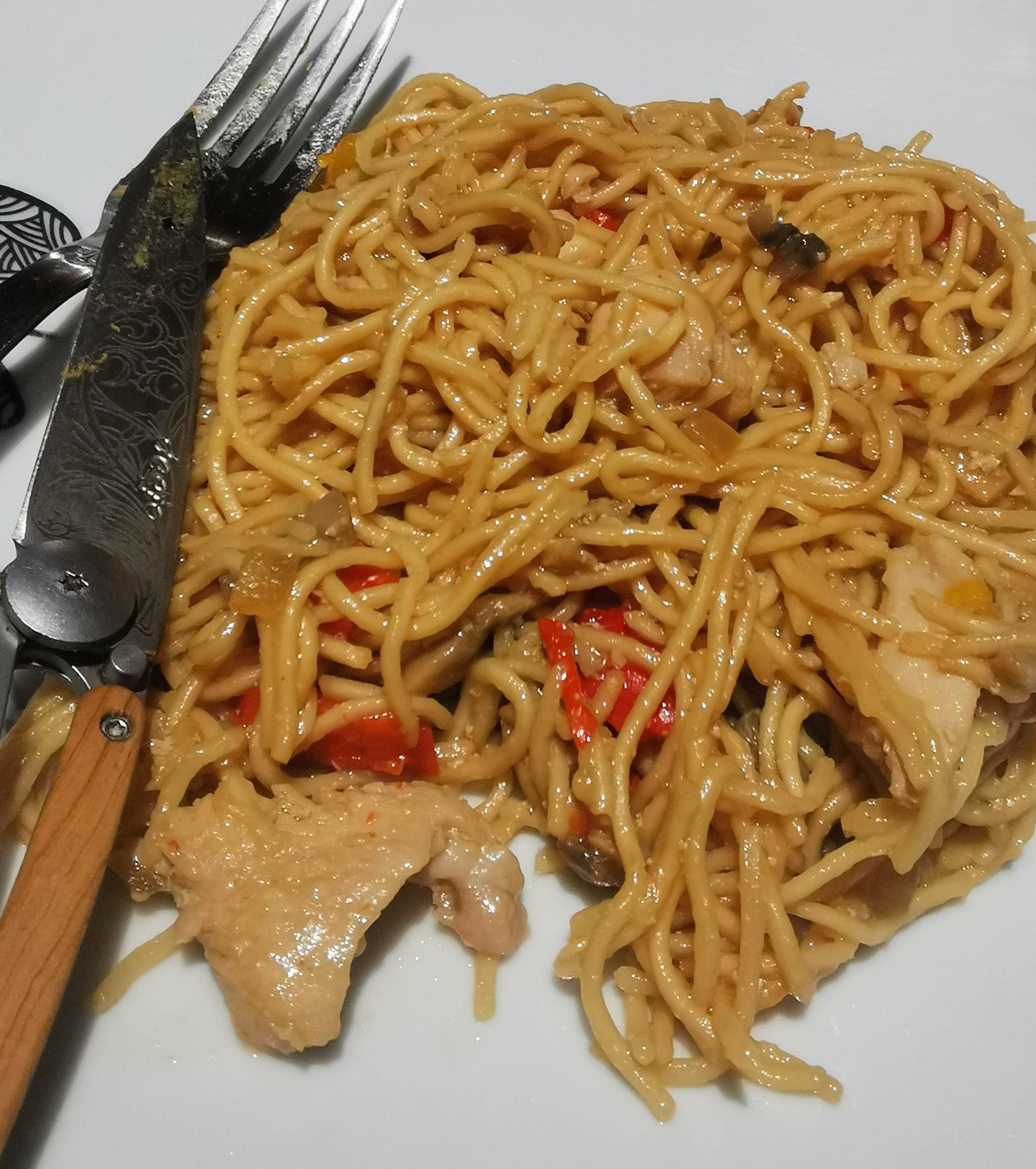 Nouilles chinoise poulet et poivrons - Recepten Cookeo | Moulinex