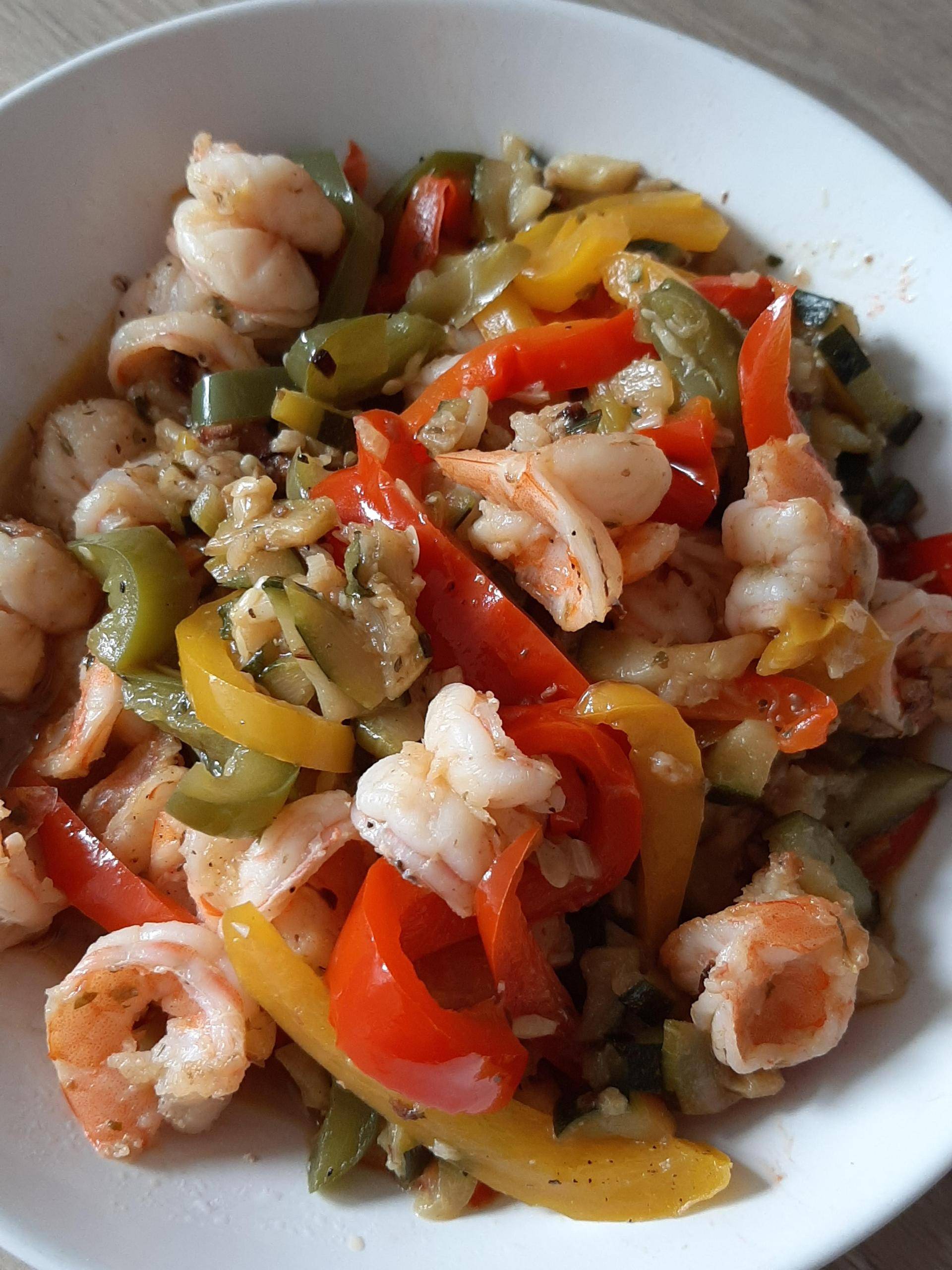 Crevettes à l'ail et aux poivrons - Recepten Cookeo | Moulinex