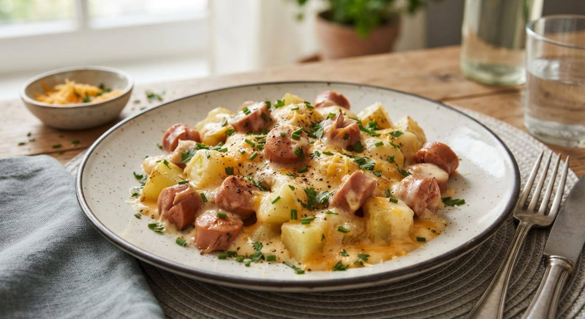 Pomme de terre knacki au fromage - Recette Cookeo | Moulinex