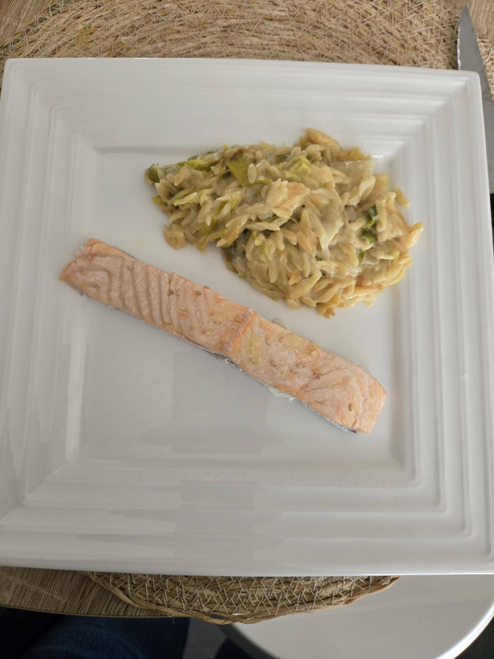 Saumon poireaux risoni - Recette Cookeo 9in1 | Moulinex