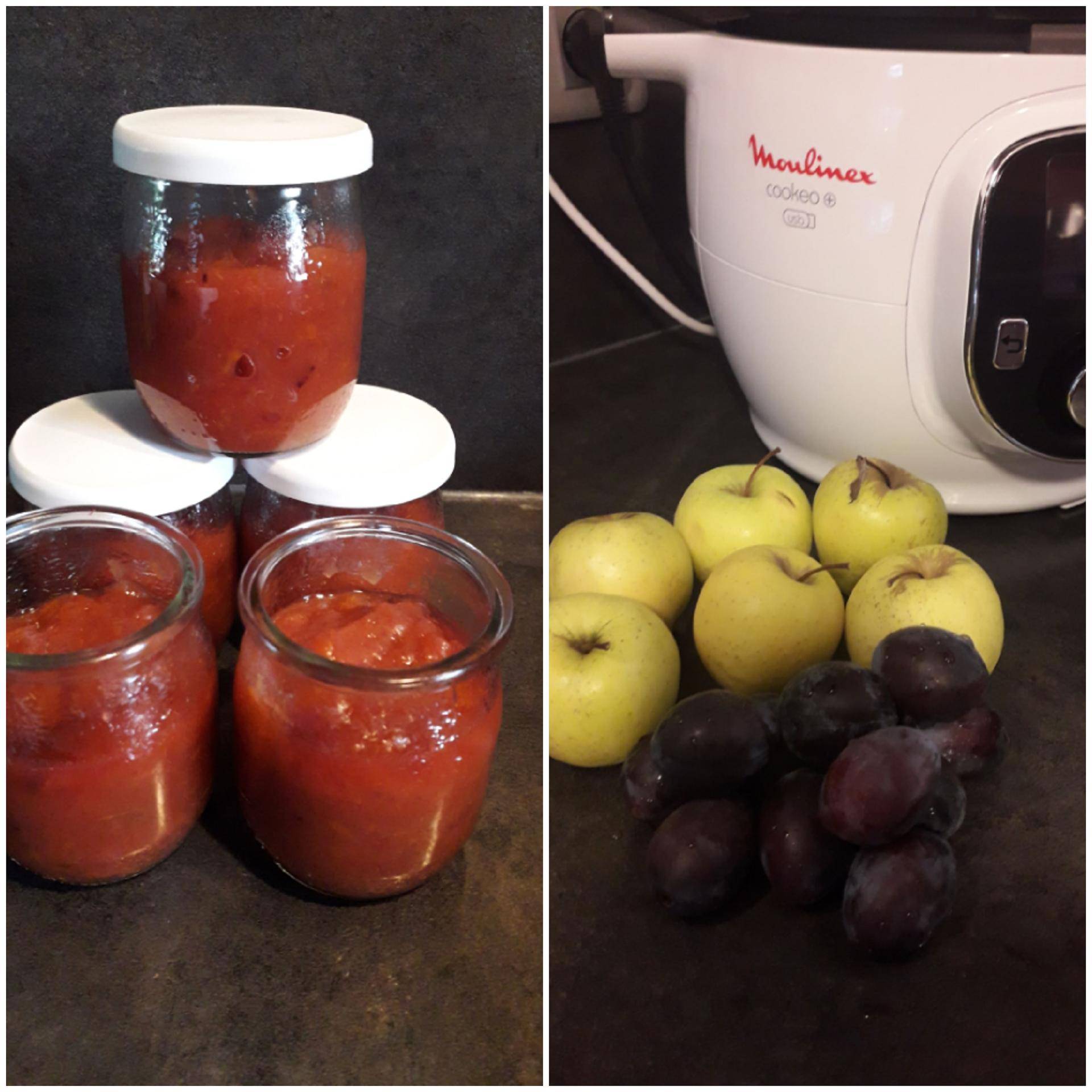 Compote pomme-prune - Recette Cookeo | Moulinex