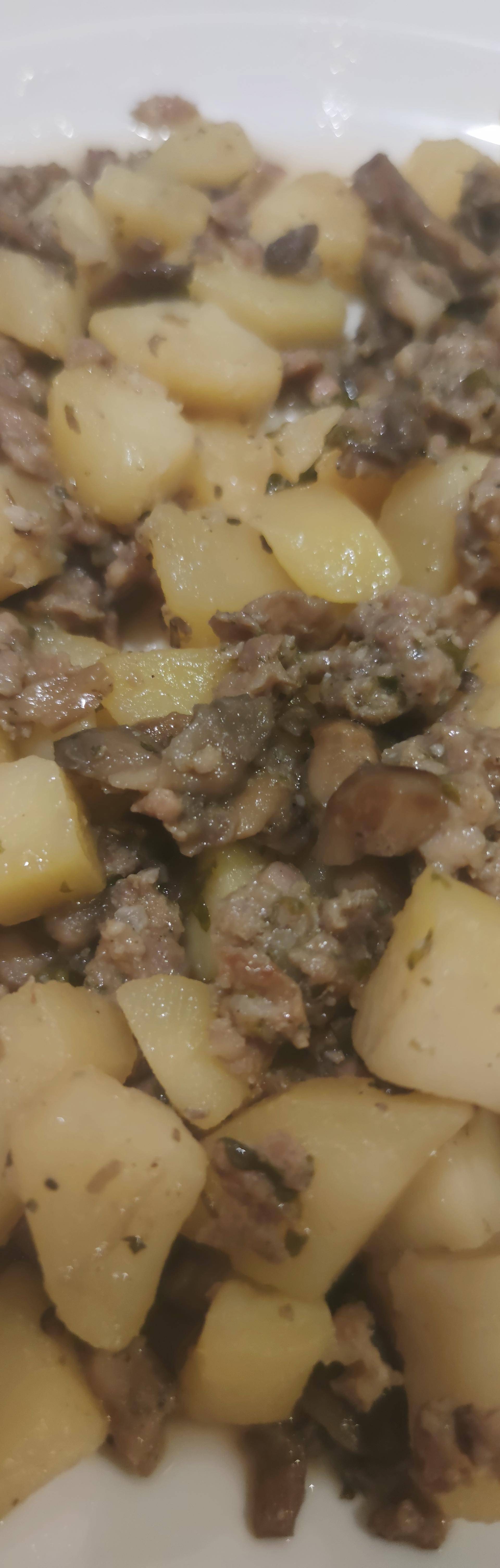 Poêlée patate et chair à saucisse au champignons de Paris - Recette Cookeo | Moulinex