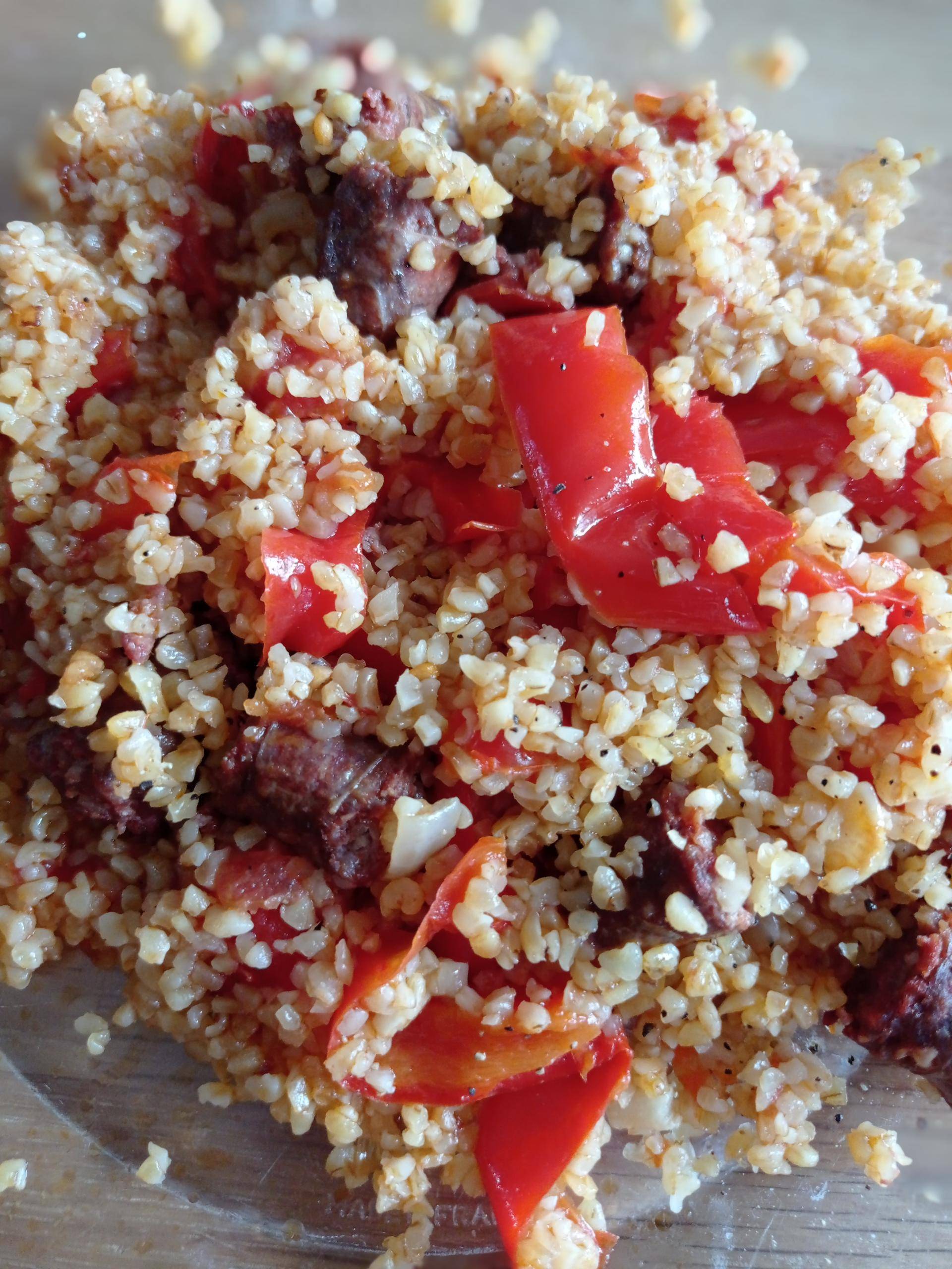 Boulgour poivrons merguez - Recepten Cookeo V3 | Moulinex