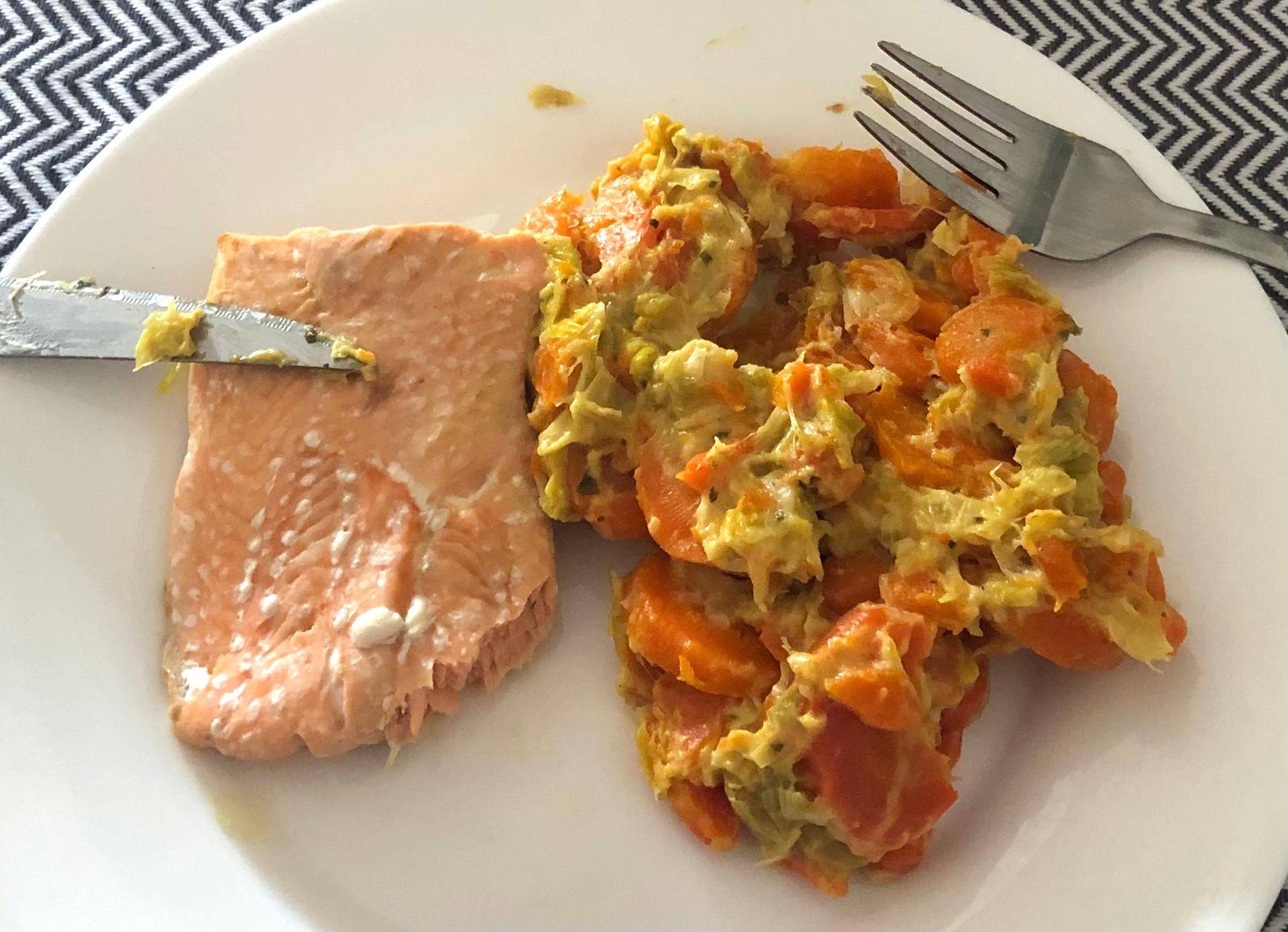 Saumon poireaux carottes, sauce Boursin - Recepten Cookeo | Moulinex