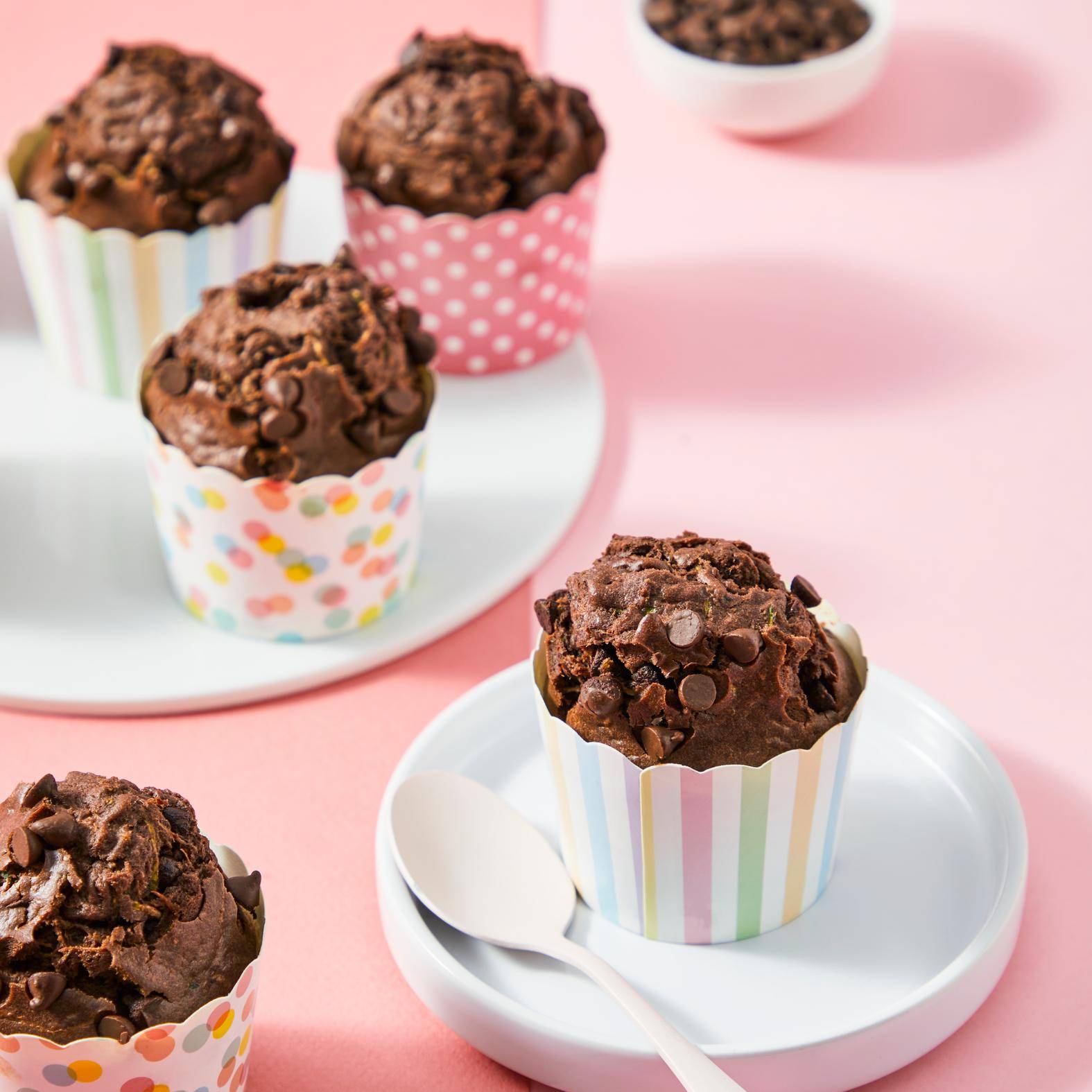 Muffins double chocolat courgettes - Recepten Easy Fry Max | Moulinex