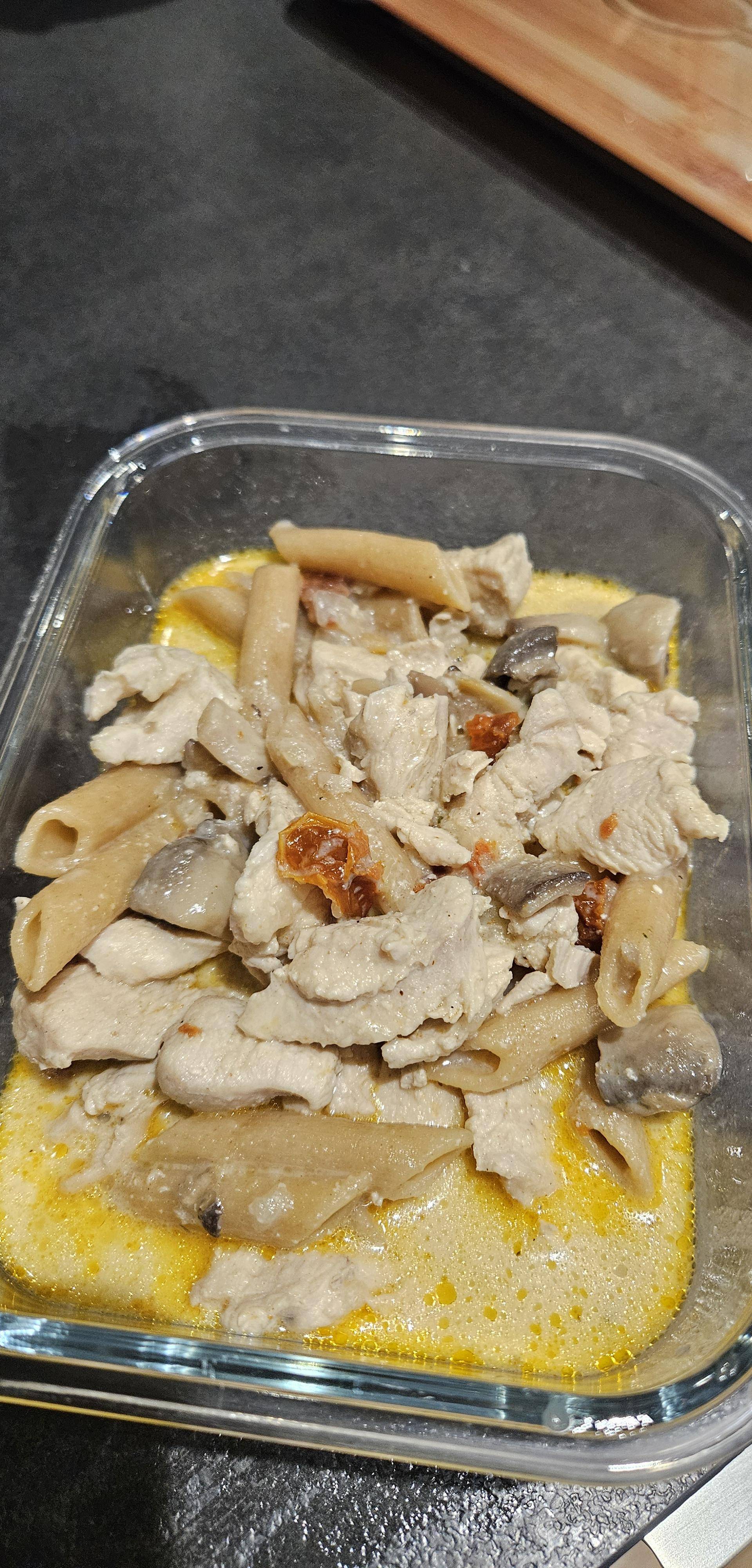 Poulet pâtes champignons tomates séchées - Recette Cookeo | Moulinex