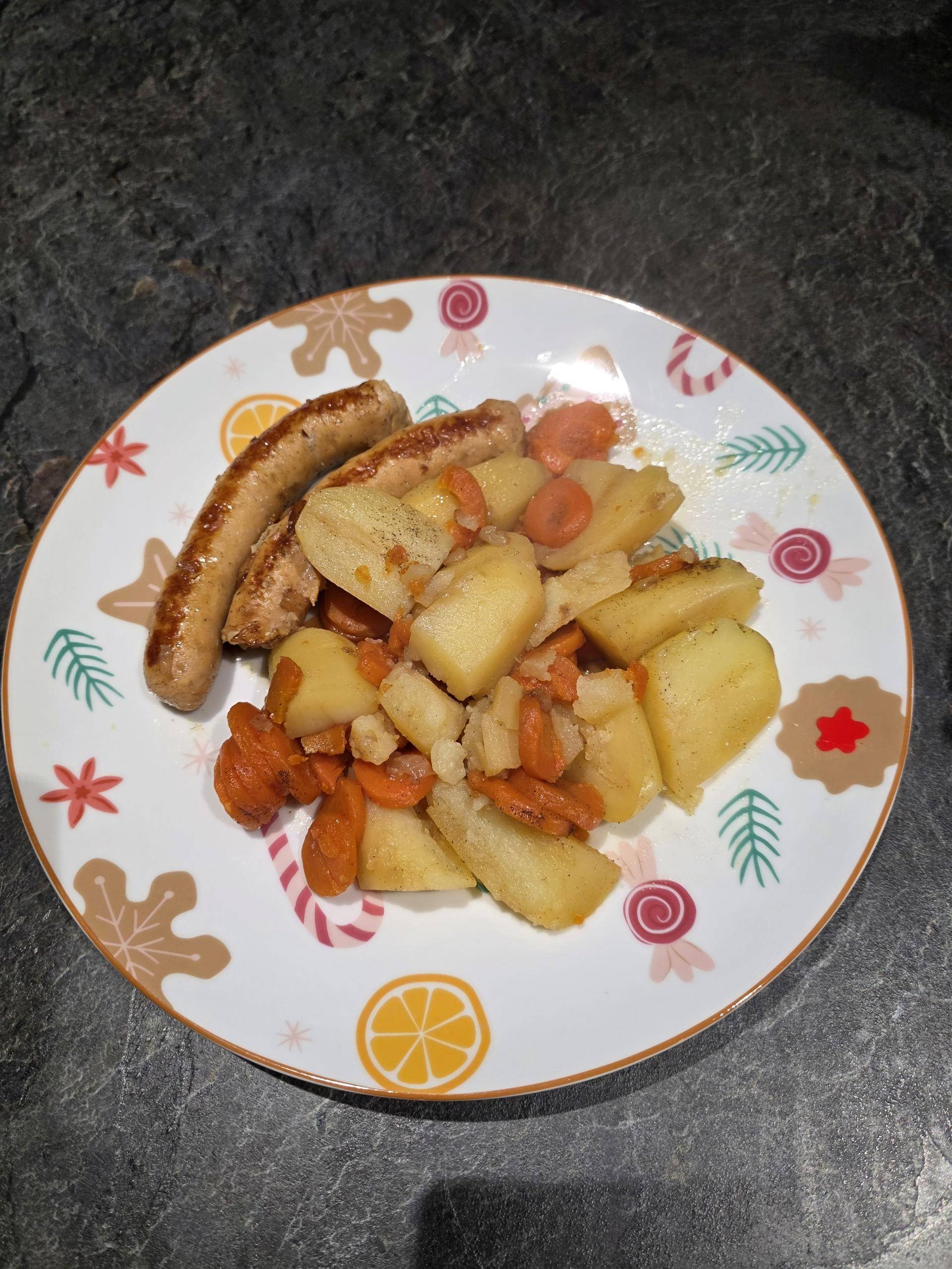 Saucisse de poulet, carottes surgelées avec des pommes de terre - Recette Cookeo Infinity Autostir | Moulinex