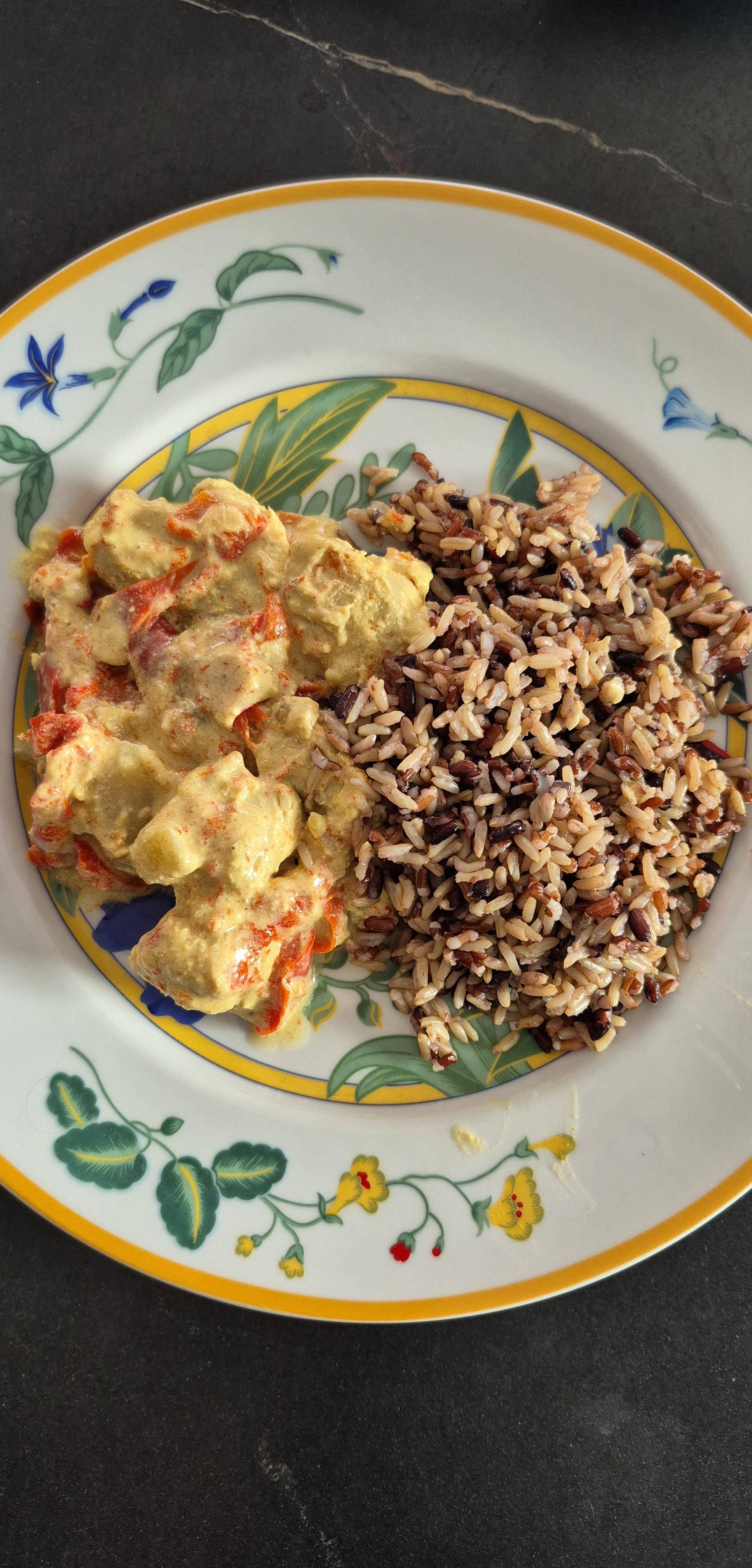 Curry de poulet au lait de coco, poivrons et pommes de terre - Recette Cookeo 9in1 | Moulinex