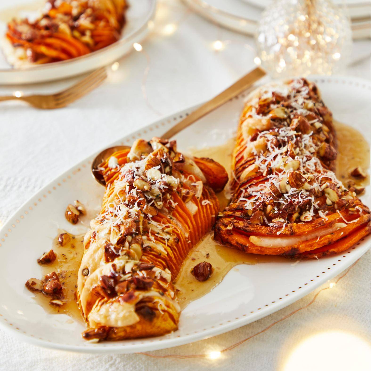 Butternut Hasselbach aux amandes, miel et pecorino - Recette Easy Fry Max | Moulinex