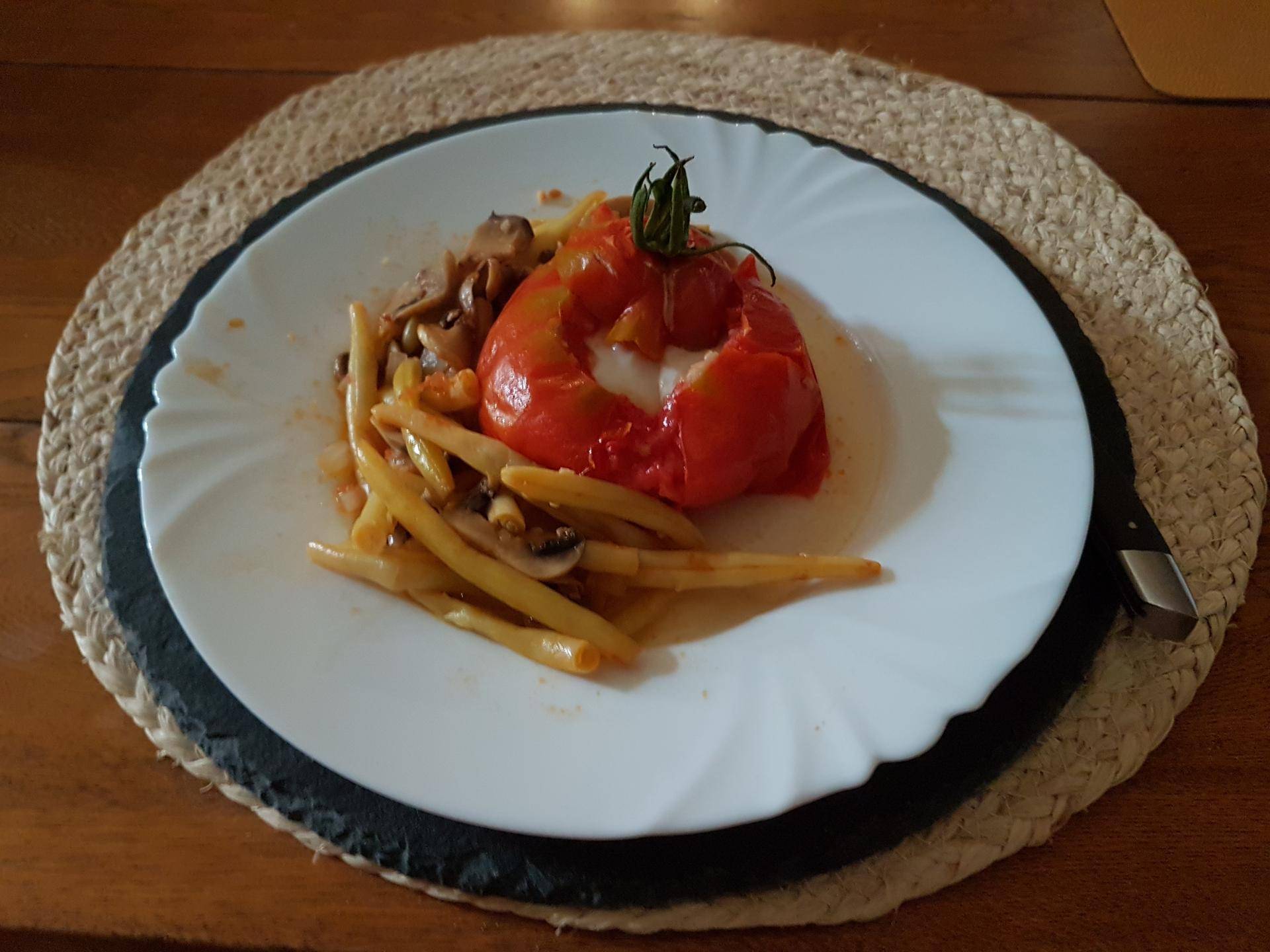 Tomate aux oeufs haricots verts et champignons - Recepten Cookeo V3 | Moulinex