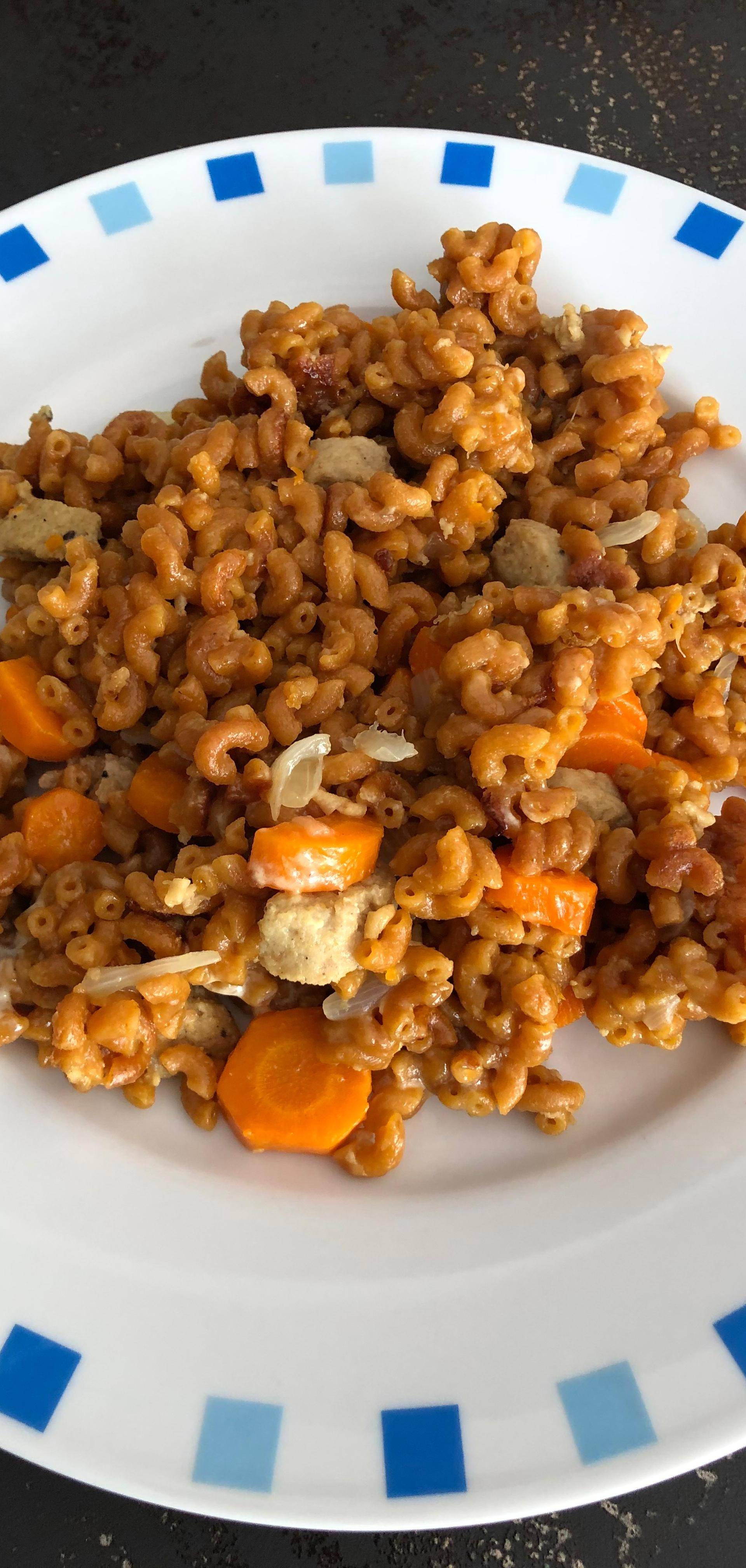 Coquillettes légumes au boudin blanc - Recette Cookeo | Moulinex