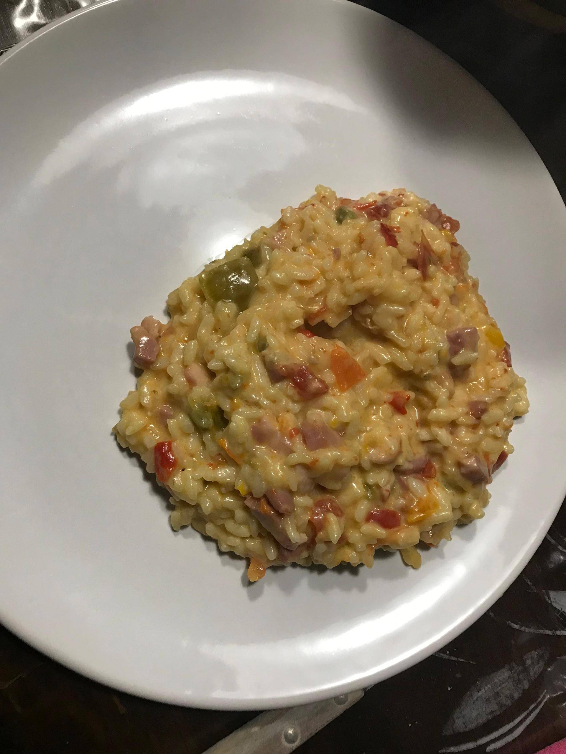 Risotto poivrons tomates lardons - Recepten Cookeo V3 | Moulinex