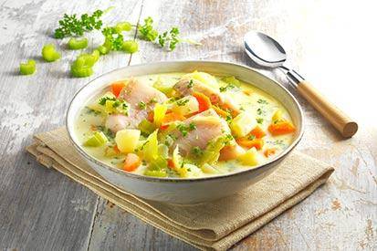 Ragoût de poisson et légumes à la crème - Recette Cook'in One | Moulinex