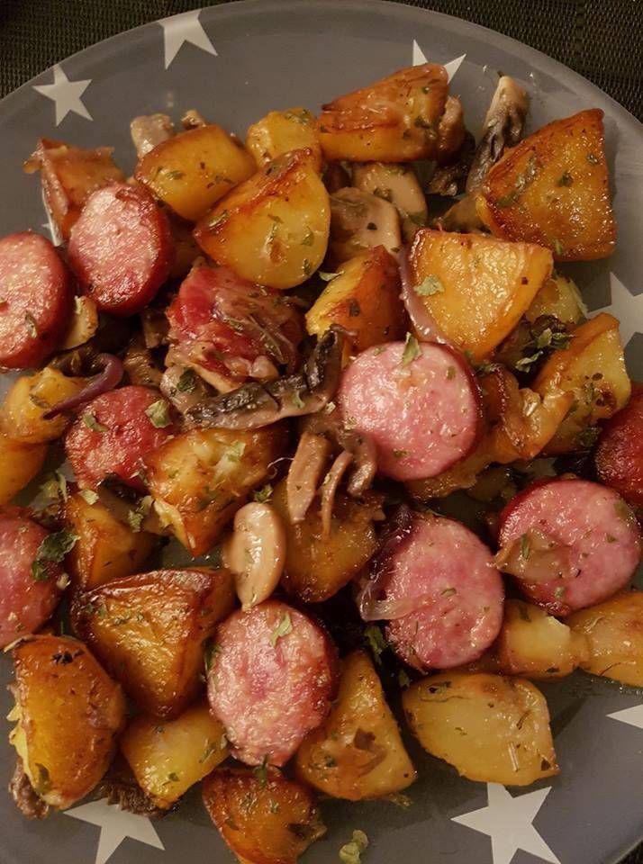 Saucisses fumées P.de terre champignons - Recette Cookeo | Moulinex