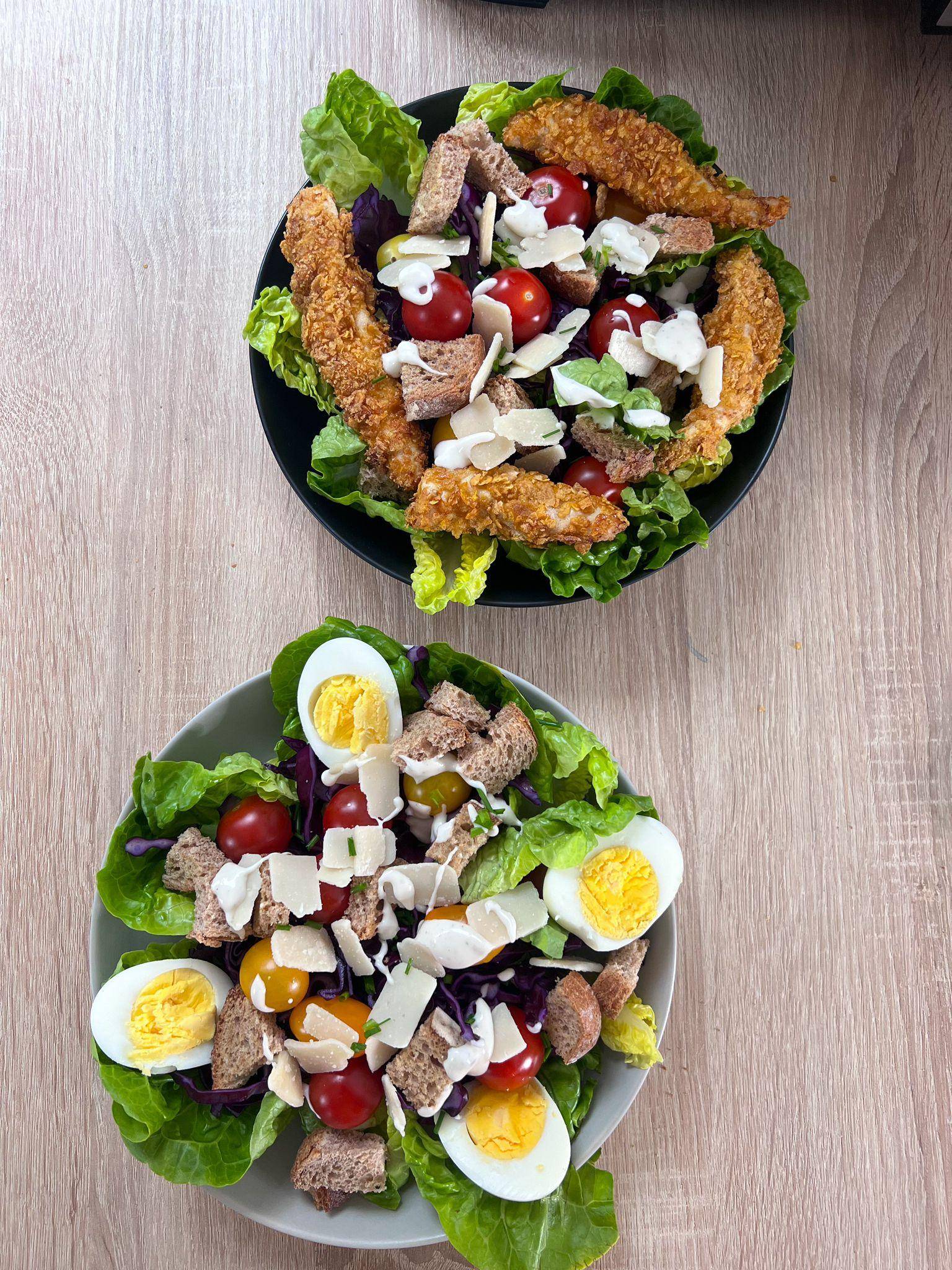 Salade César au poulet croustillant - Recepten EASY FRY & GRILL 2 in 1 MECHANICAL | Moulinex