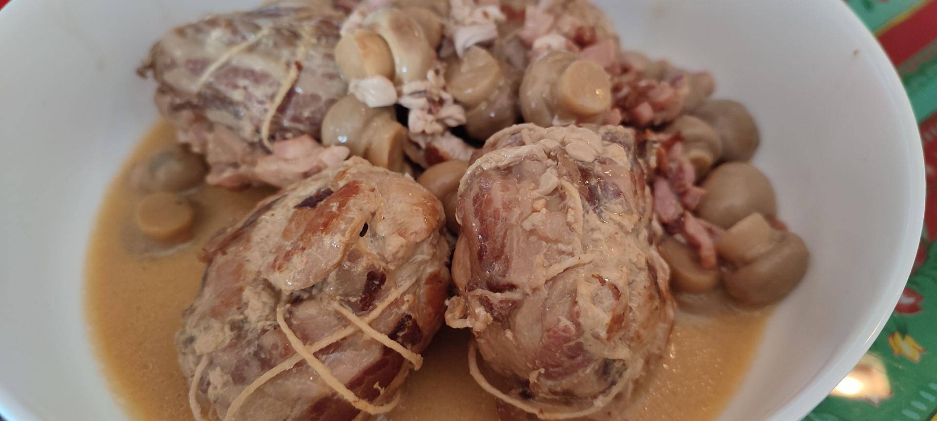Paupiettes de porc champignons lardons - Recette Cookeo | Moulinex