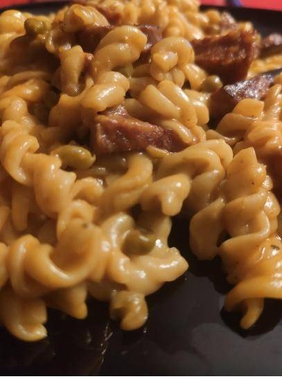 Pâtes chorizo et petits pois - Recepten Cookeo | Moulinex