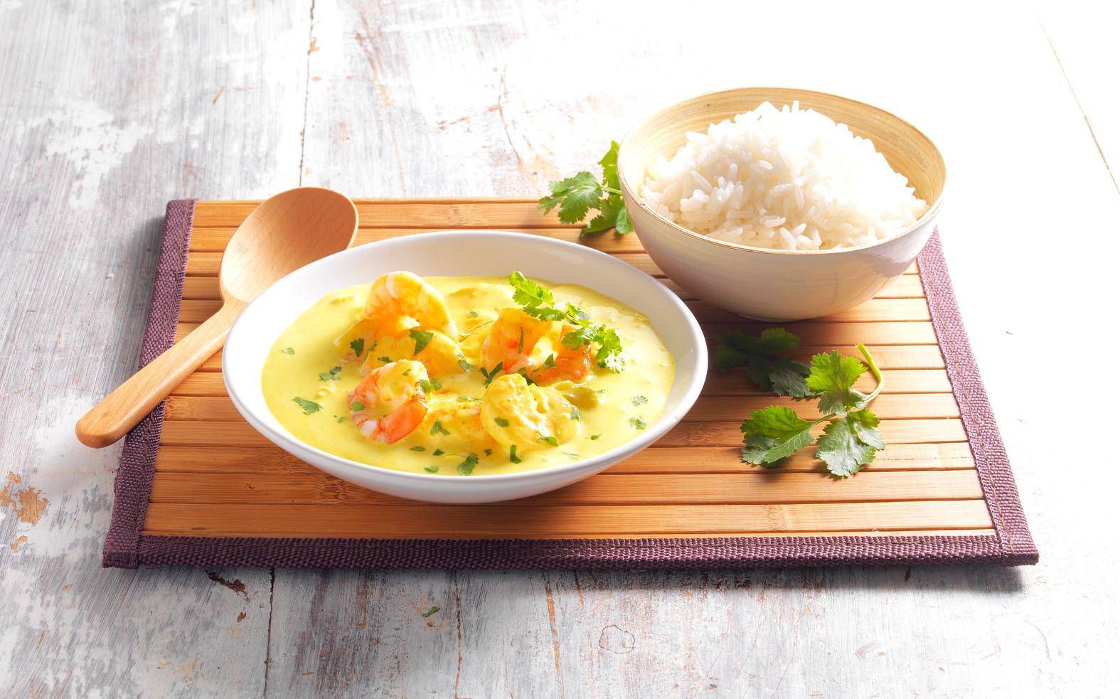 Curry de crevettes au lait de coco - Recepten Cook'in One | Moulinex