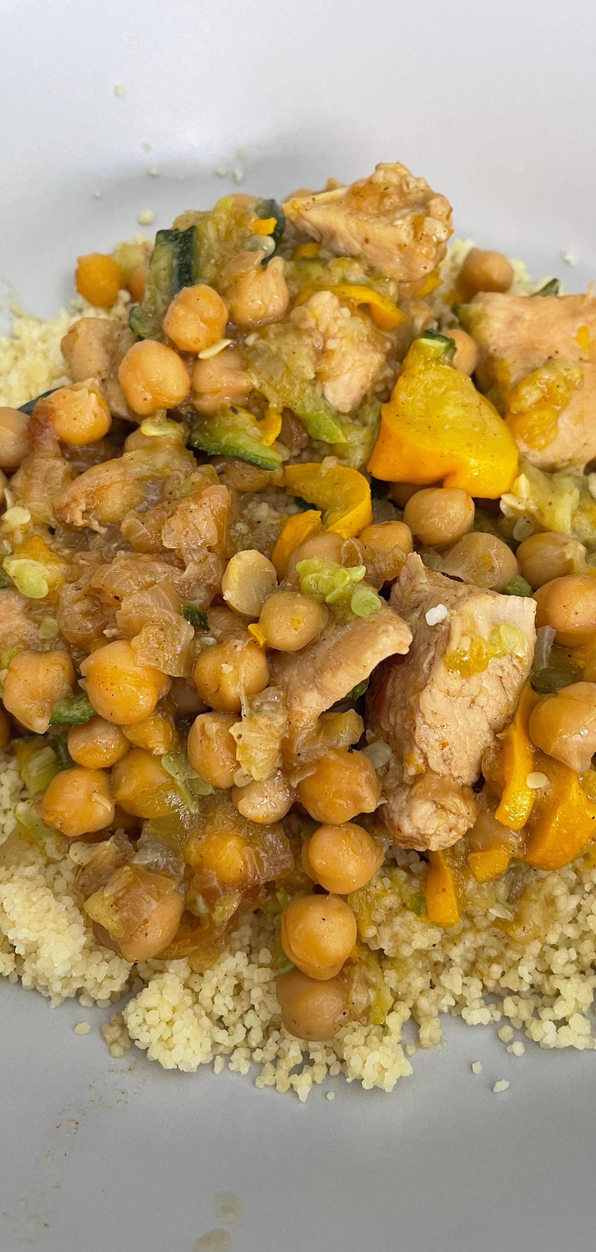 Tajine poulet, citron confit, courgette et pois chiche - Recette Cookeo | Moulinex
