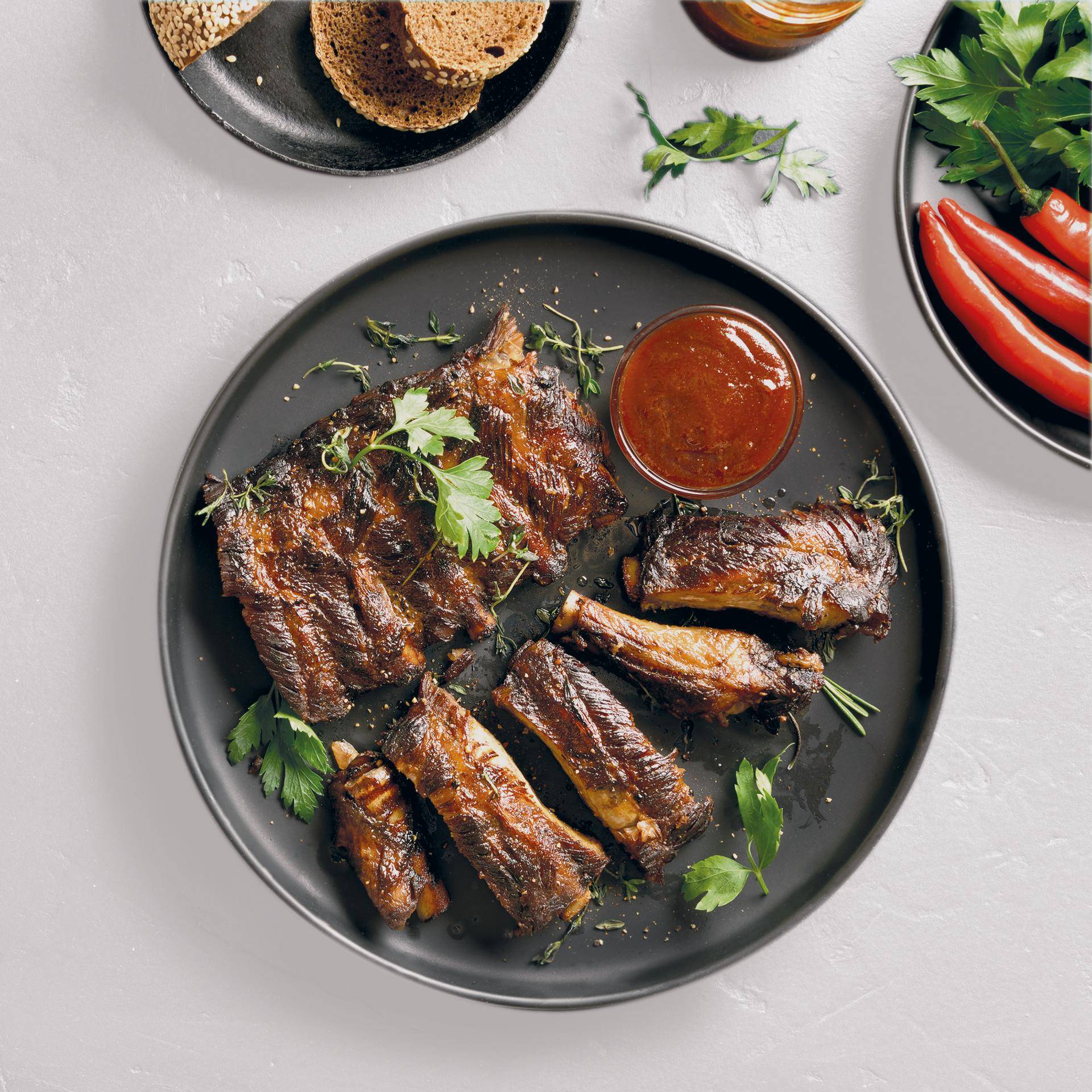 Ribs grillés sauce barbecue - Recette Easy Fry Compact | Moulinex