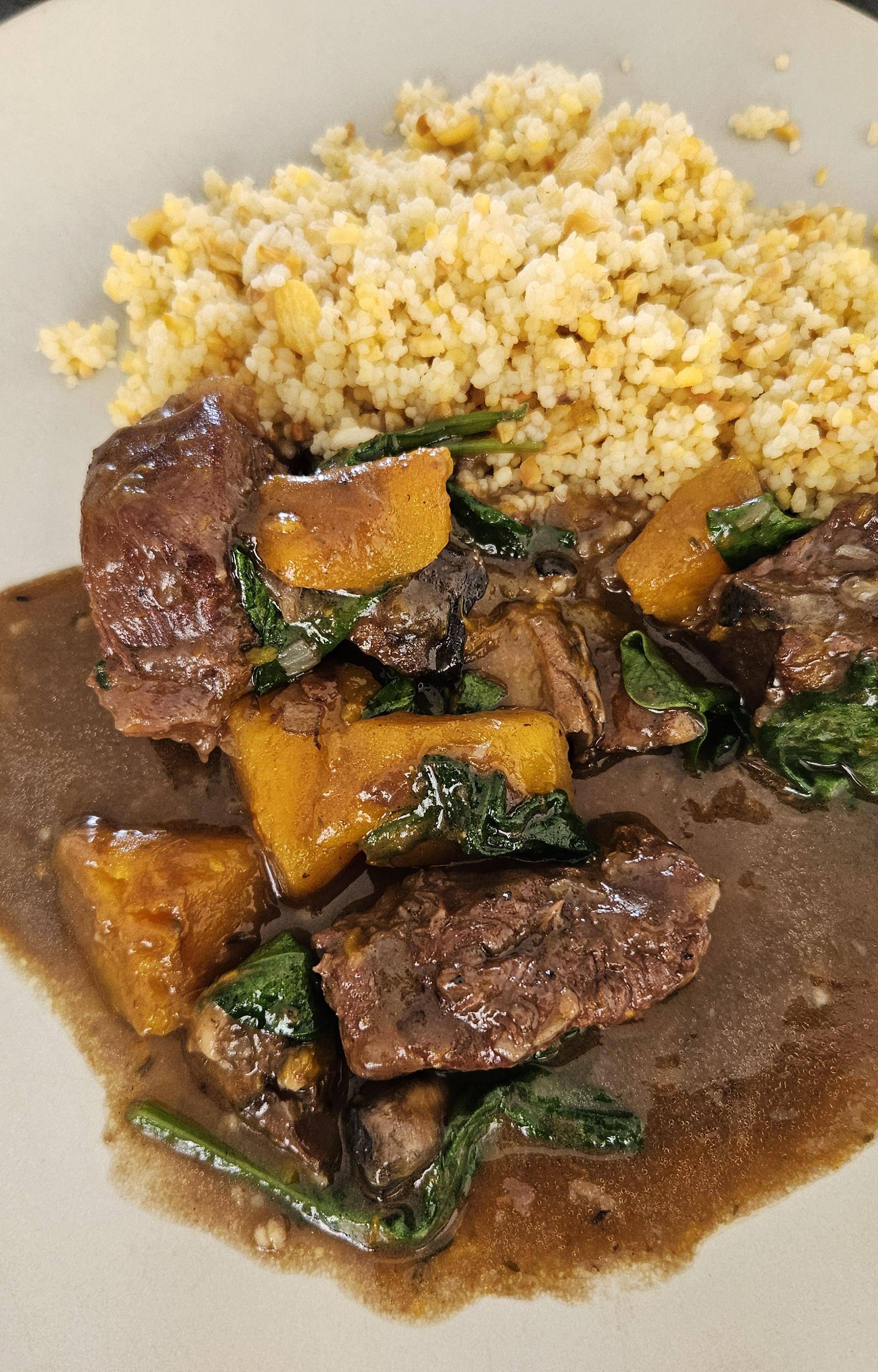 Mijoté de boeuf aux épinards et à la butternut - Recette Cookeo | Moulinex