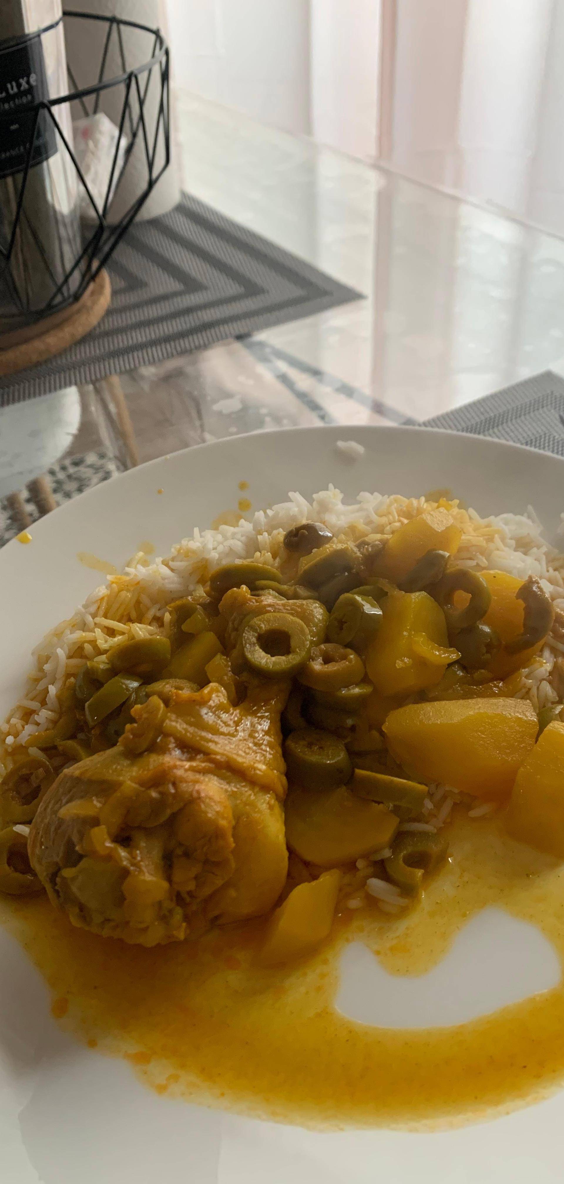Tajine poulet aux olives pommes de terre et riz - Recette Cookeo | Moulinex