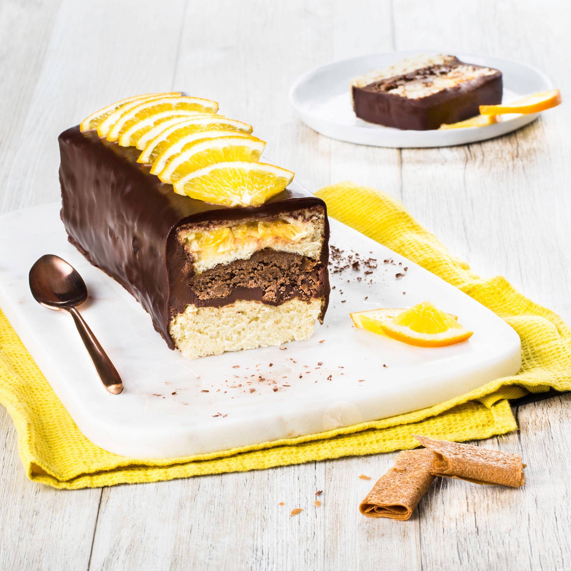 Génoise moelleuse à l'orange et croustillant aux 2 chocolats - Recepten Companion Connect | Moulinex