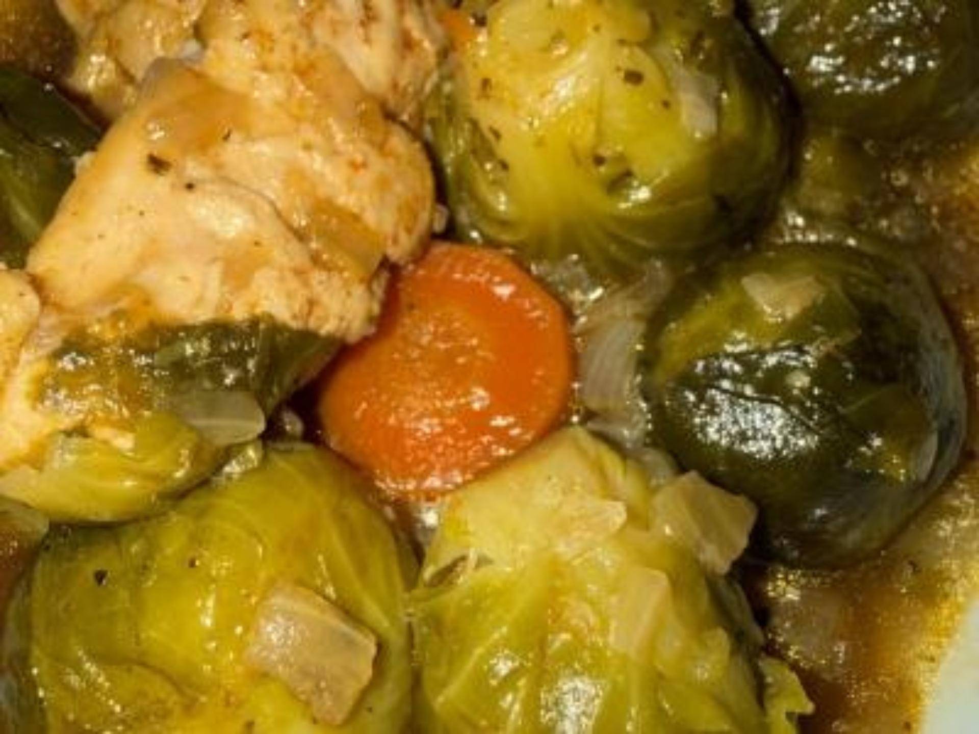 Aiguillettes de poulet aux choux de Bruxelles de cris01 - Recette Cookeo Infinity Autostir | Moulinex