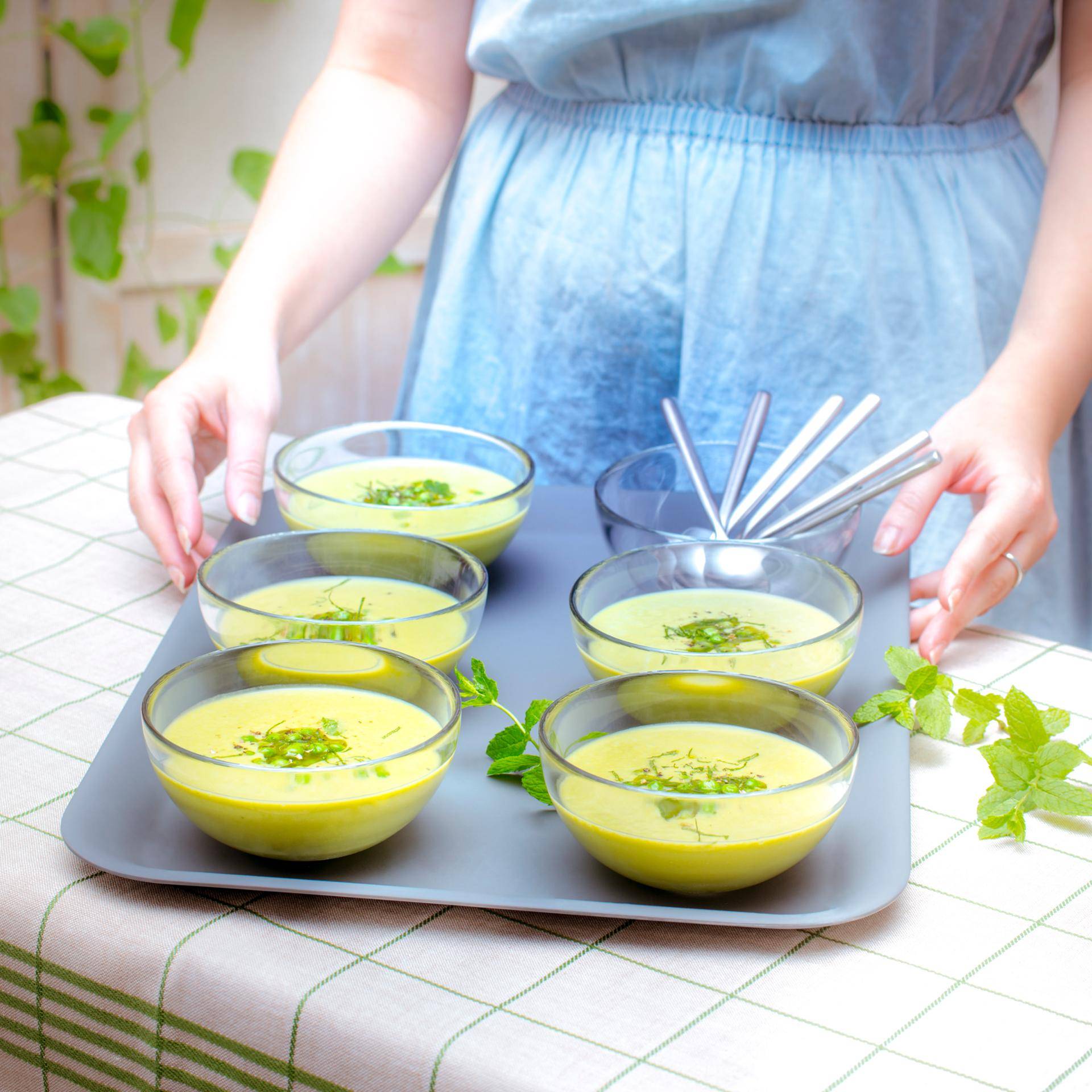Gaspacho de petits pois à la menthe - Recepten Companion Connect | Moulinex
