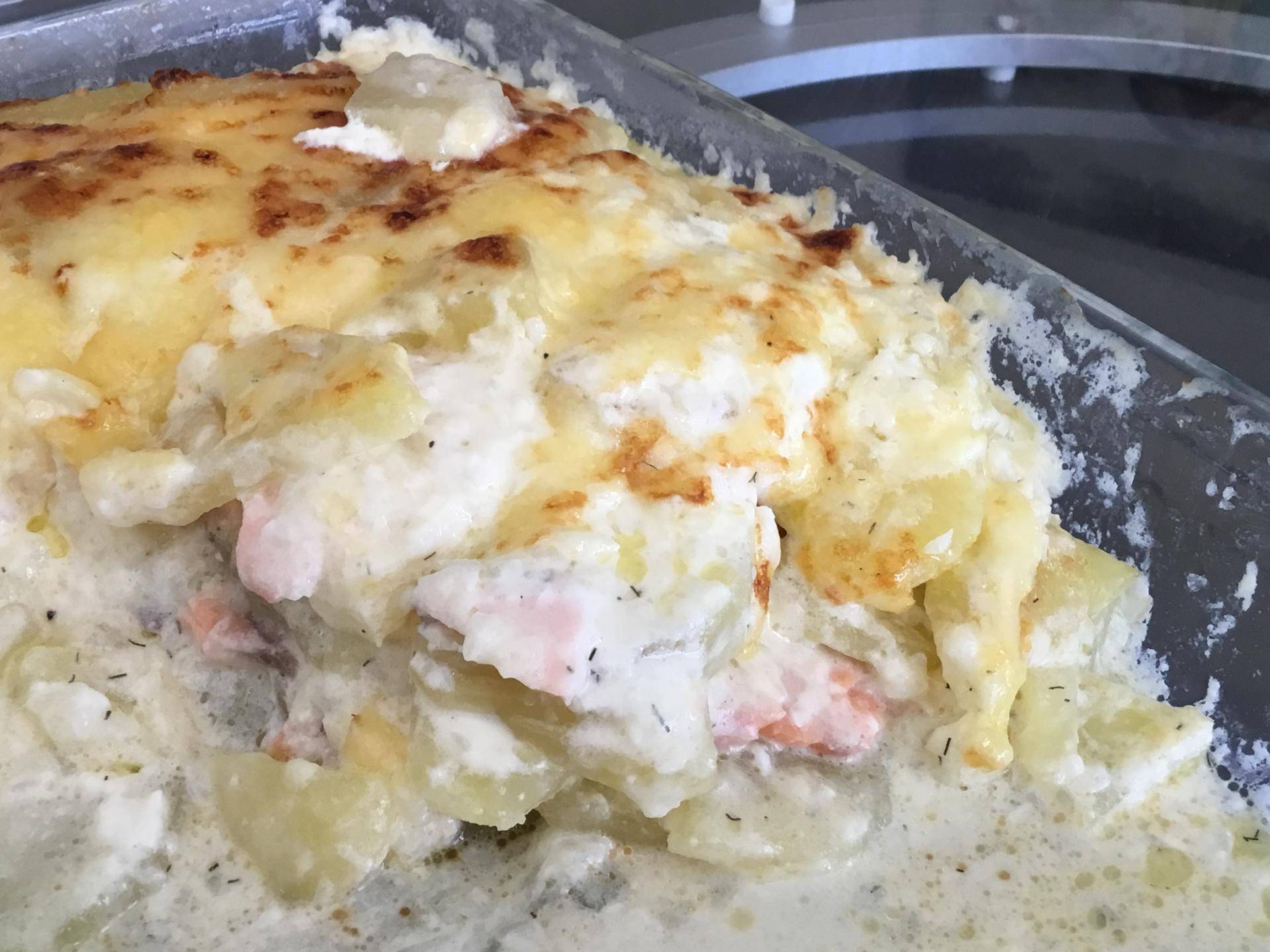 Gratin de pommes de terre aux deux saumons - Recepten Companion | Moulinex