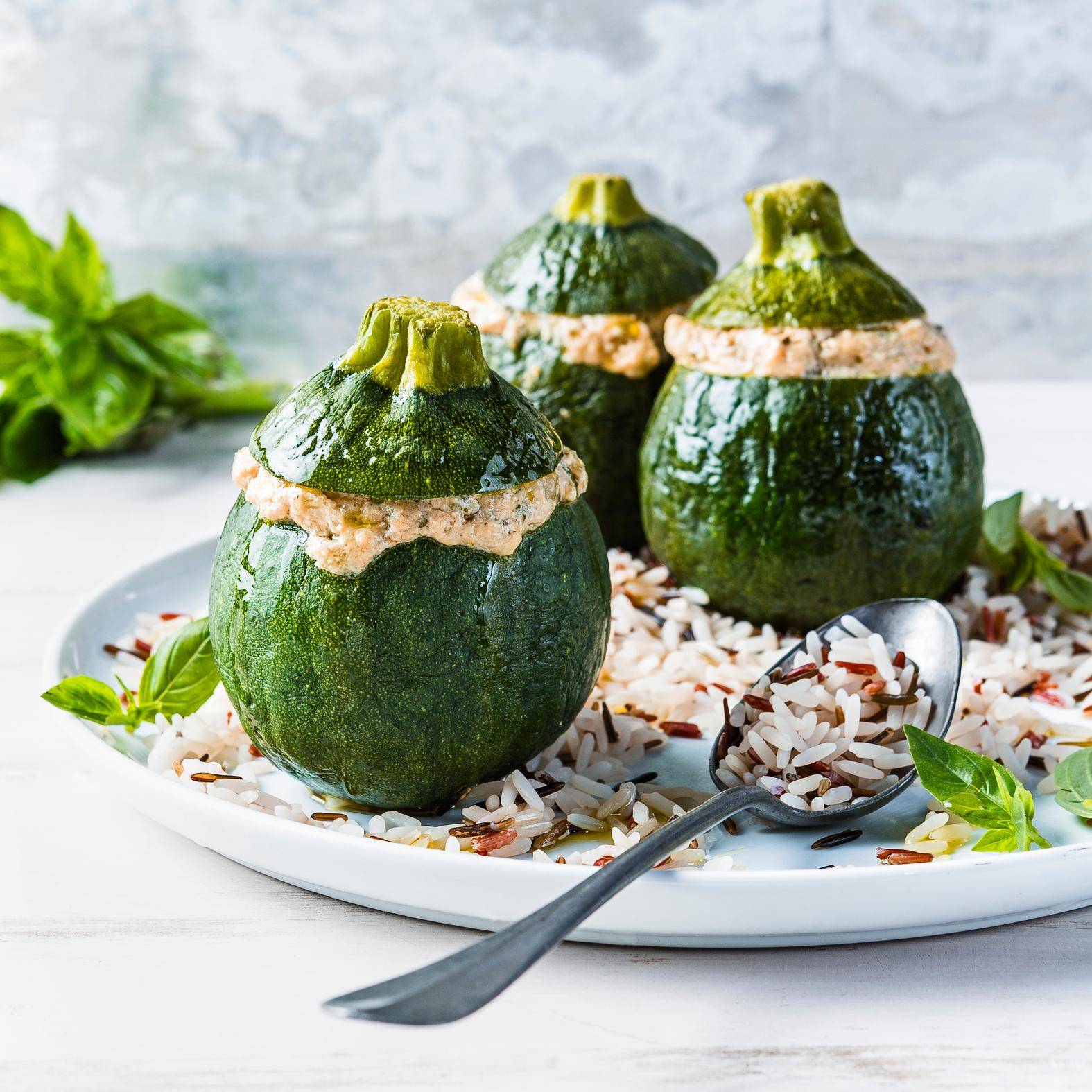 Courgettes rondes farcies - Recette EASY FRY GRILL & STEAM 3 in 1 | Moulinex