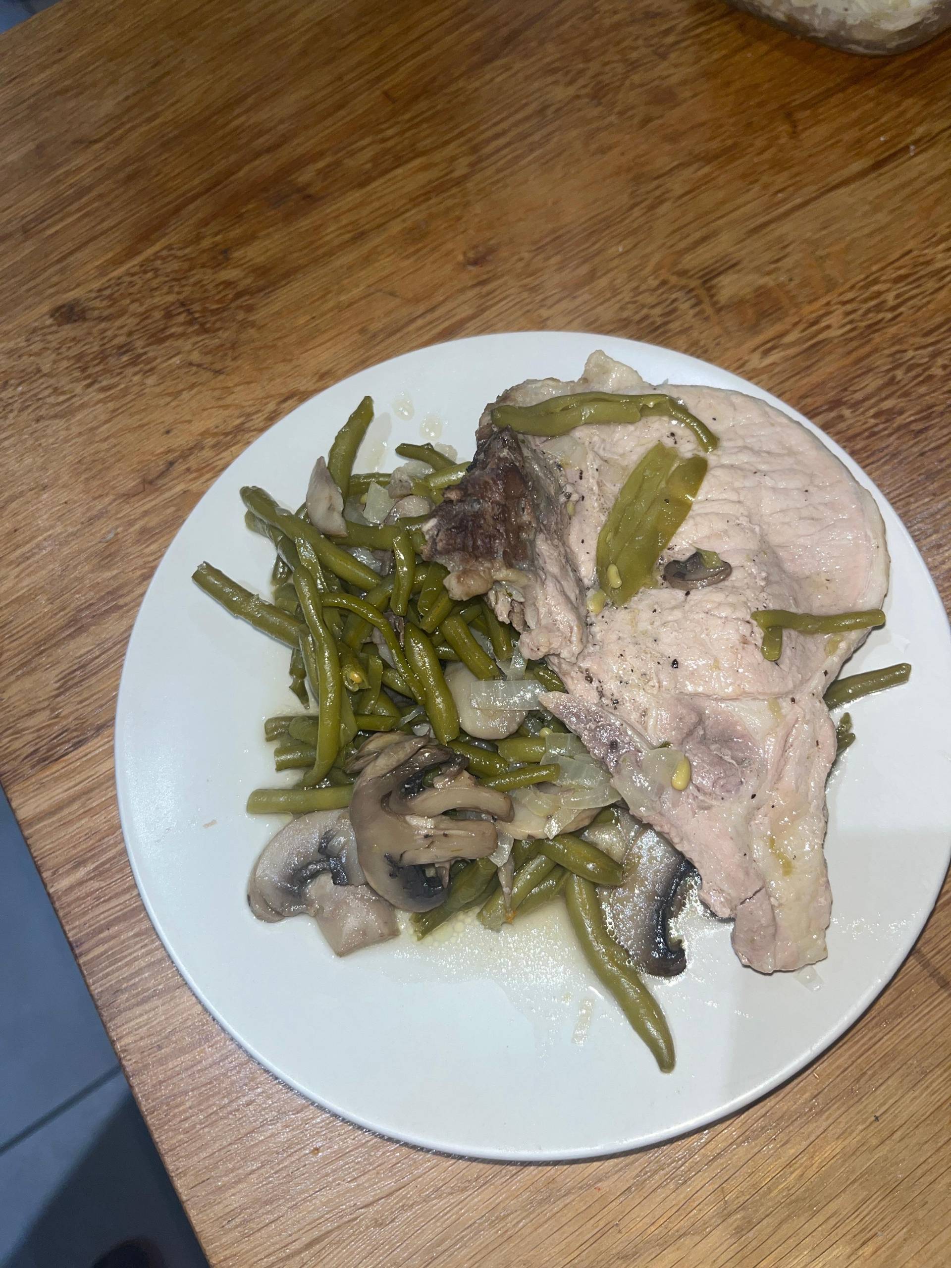 Cote de porc champignons haricots verts - Recepten Cookeo | Moulinex