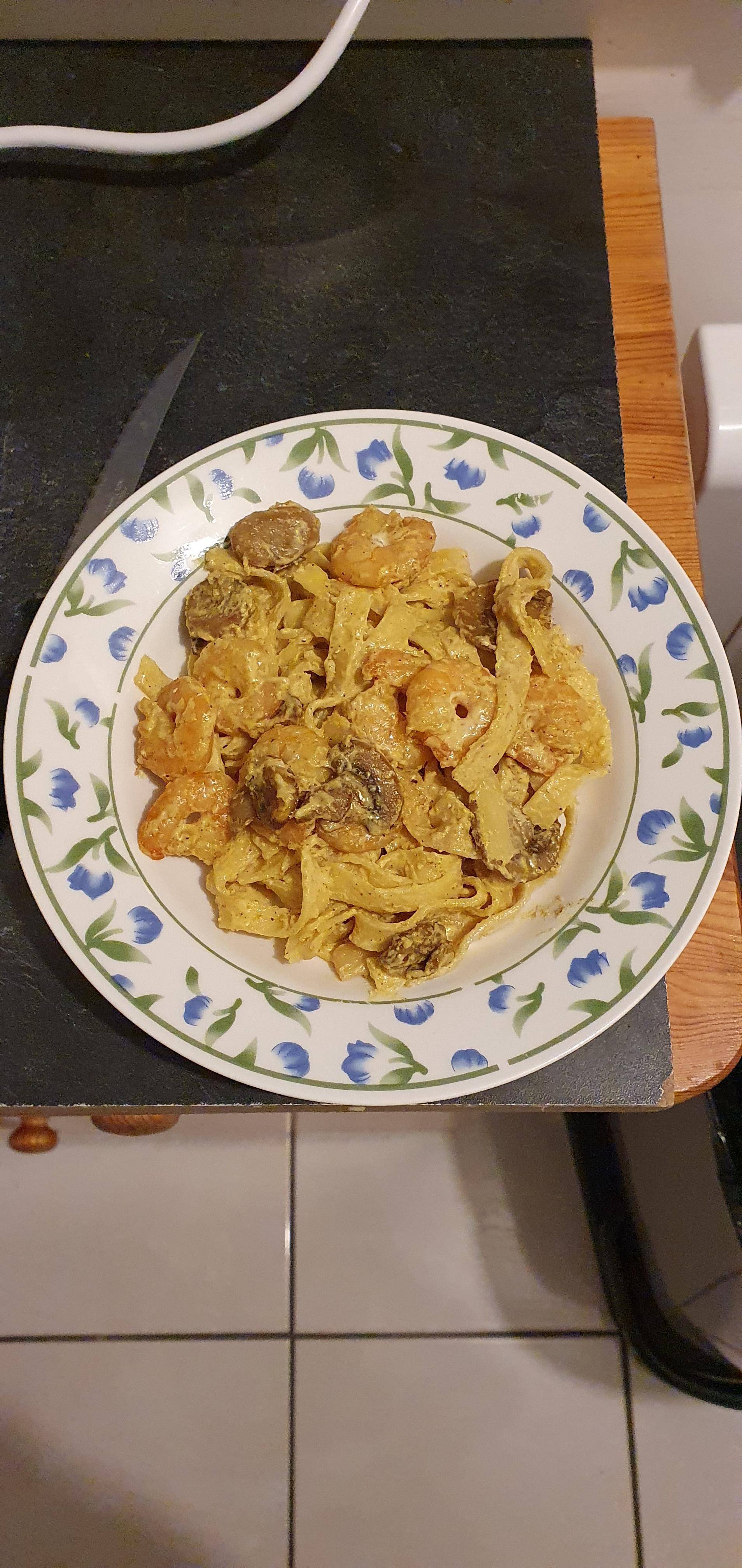 Crevette au curry avec tagliatelles - Recepten Cookeo | Moulinex