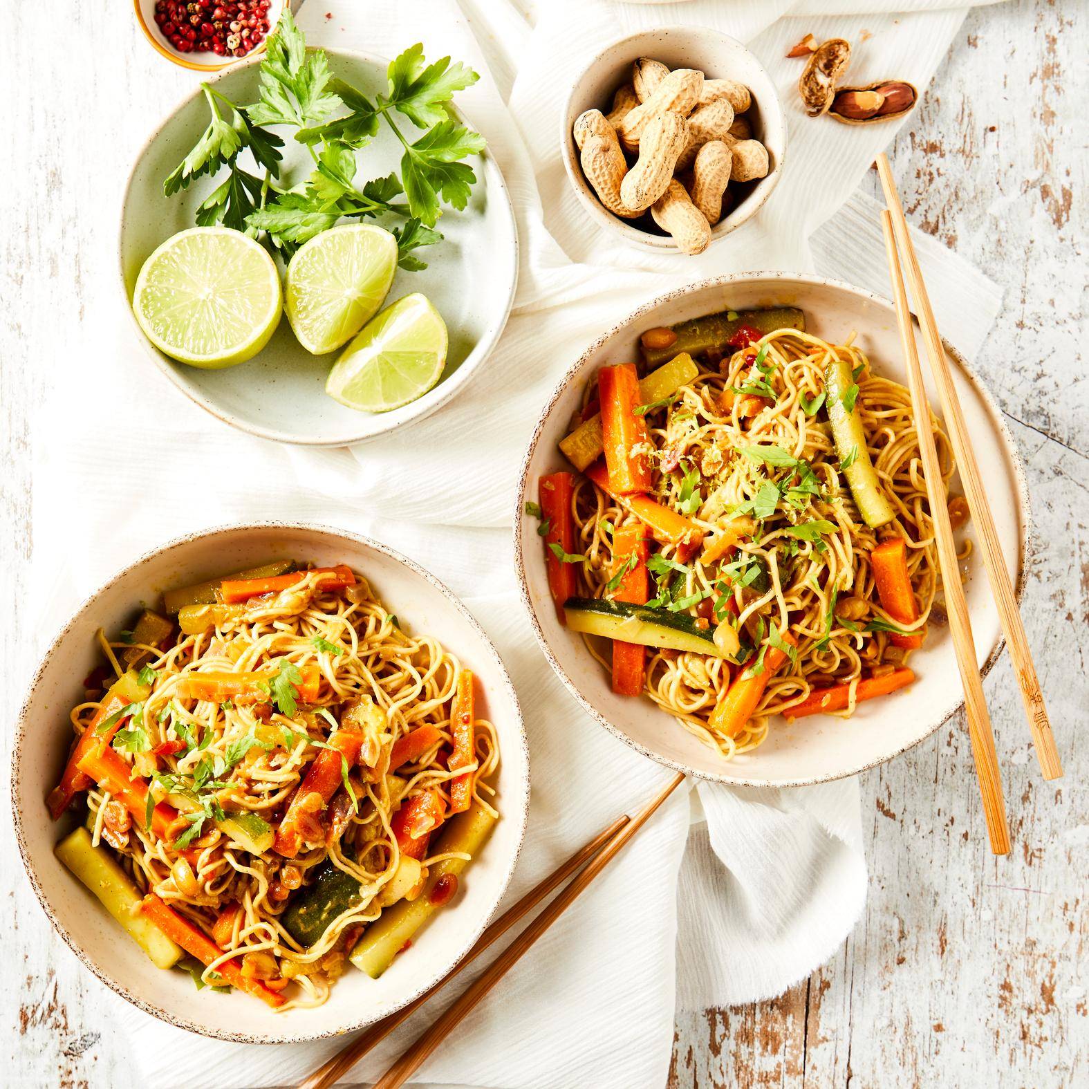 Nouilles thaï à la cacahuète - Recepten Cook'in One | Moulinex