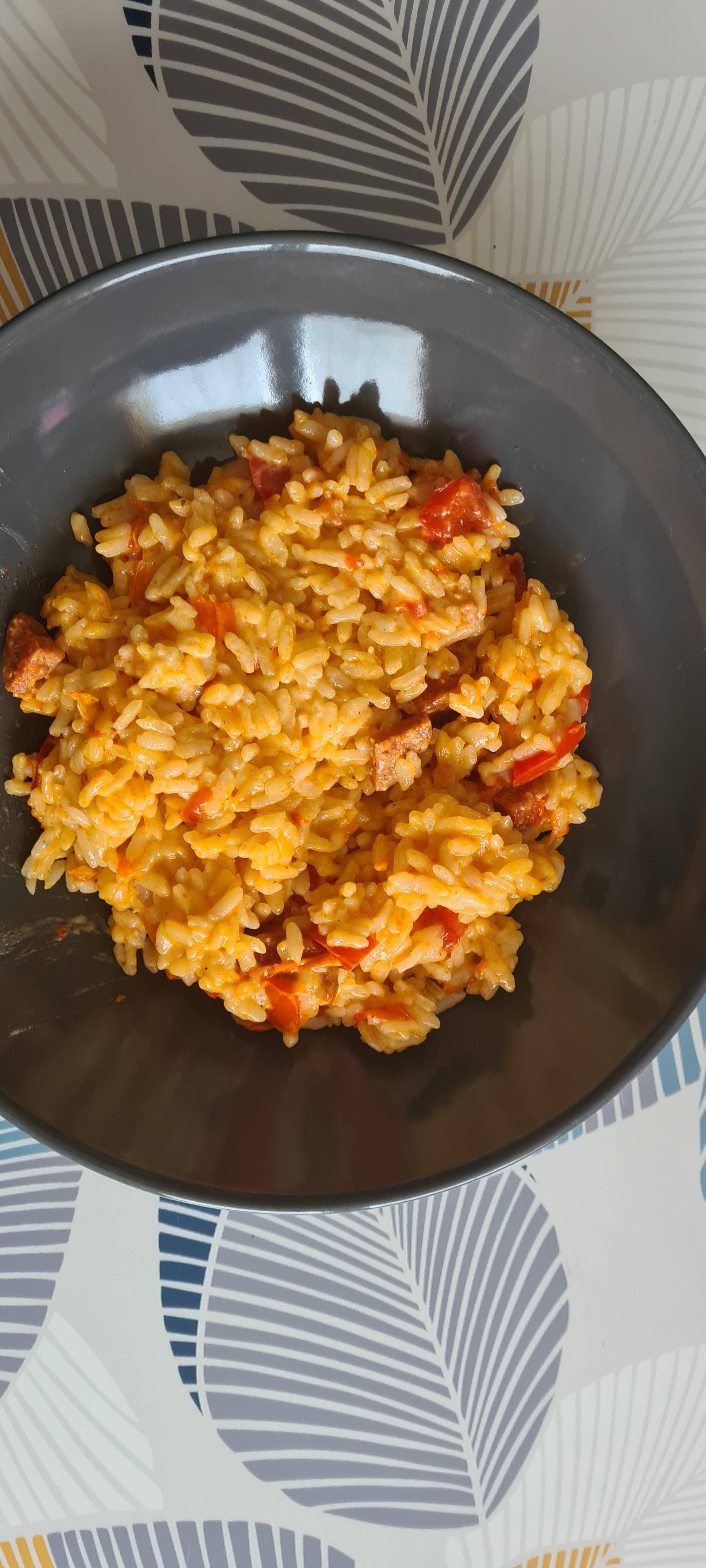 Risotto chorizo accompagné de poivrons - Recette Cookeo | Moulinex