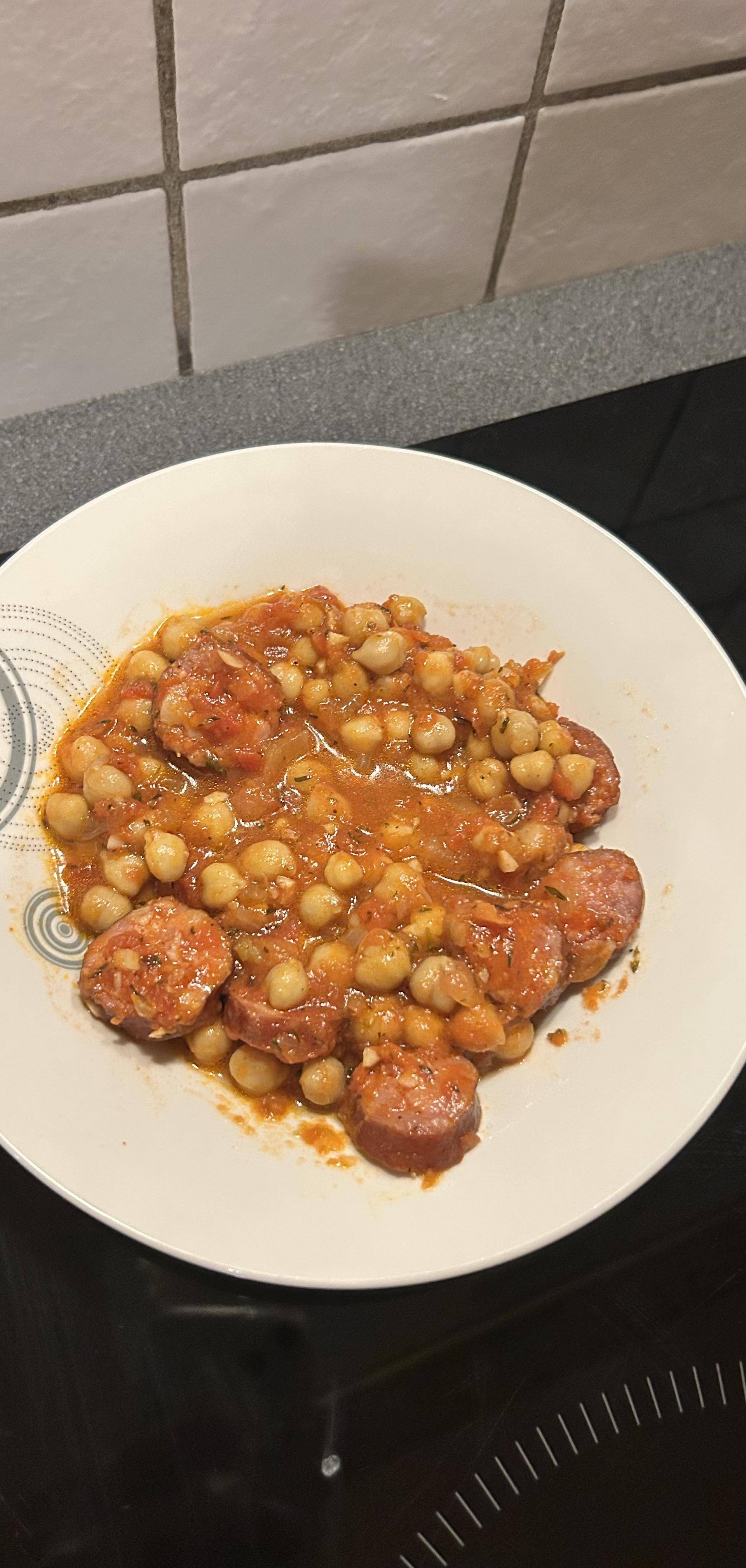 Mijoté de pois chiches à la saucisse Montbéliarde - Recette Cookeo | Moulinex