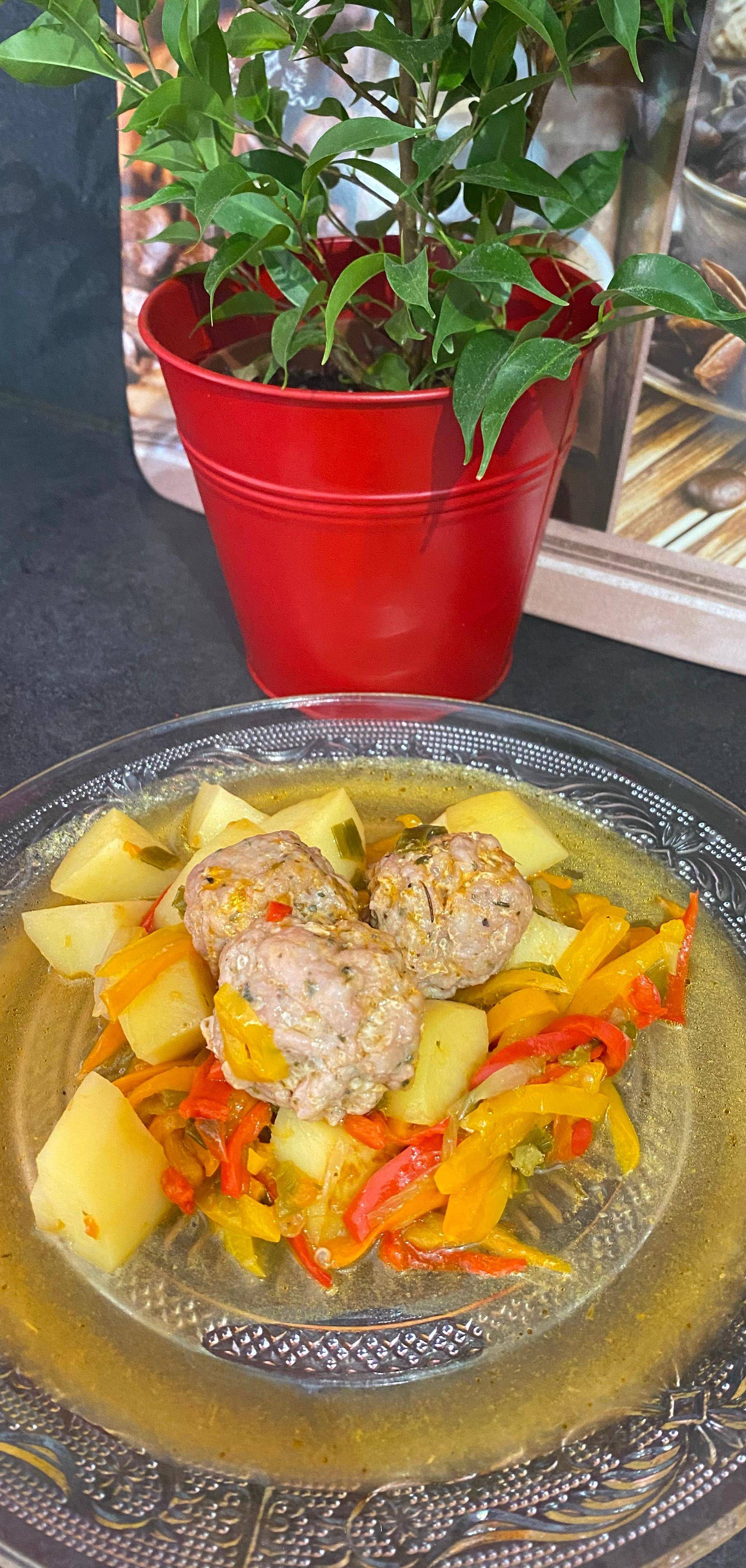 Boulette de chair à saucisses pommes de terre & poivrons - Recette Cookeo | Moulinex