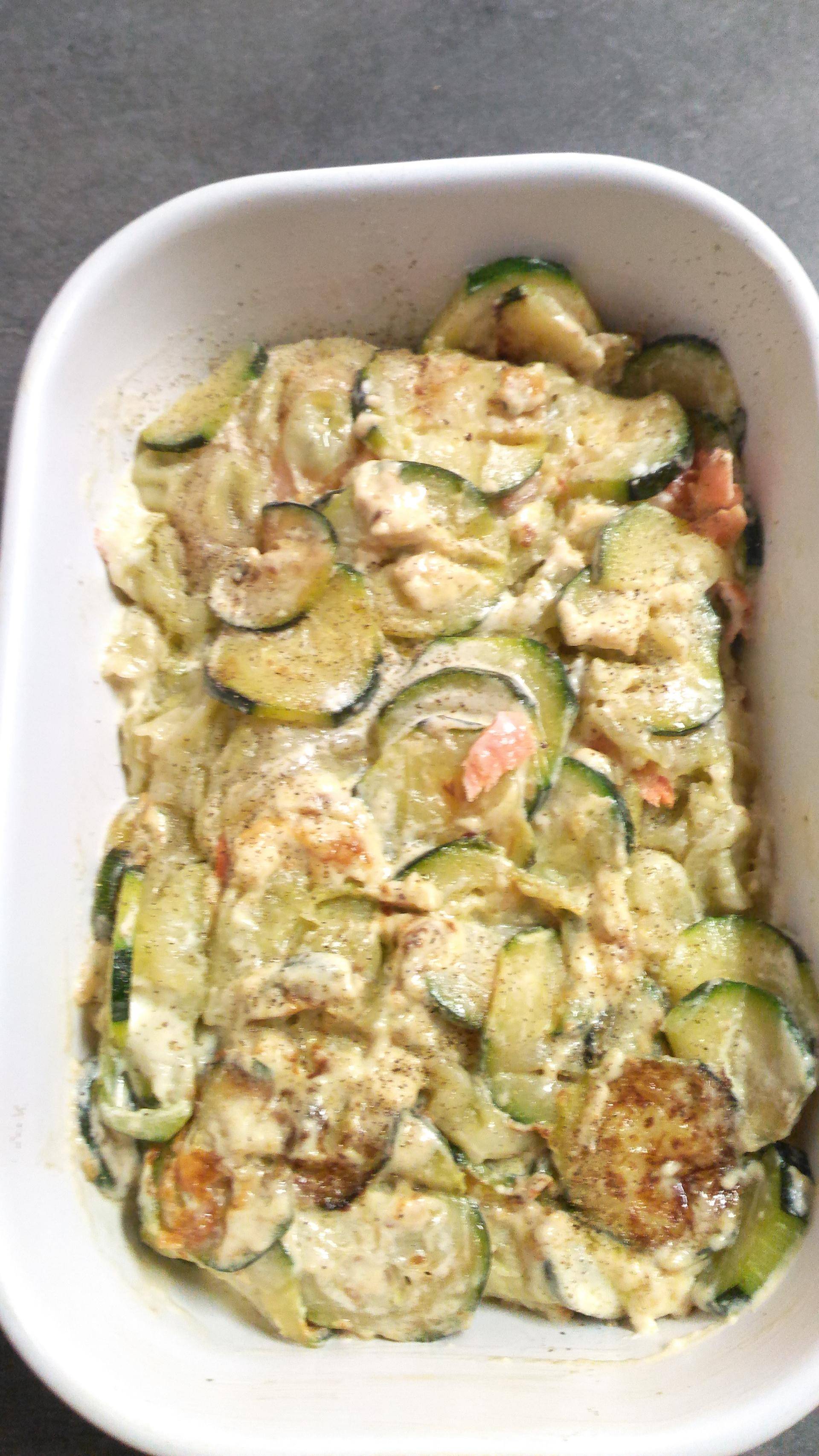 Gratin courgettes ,ravioles, saumon fumé - Recepten Cookeo | Moulinex