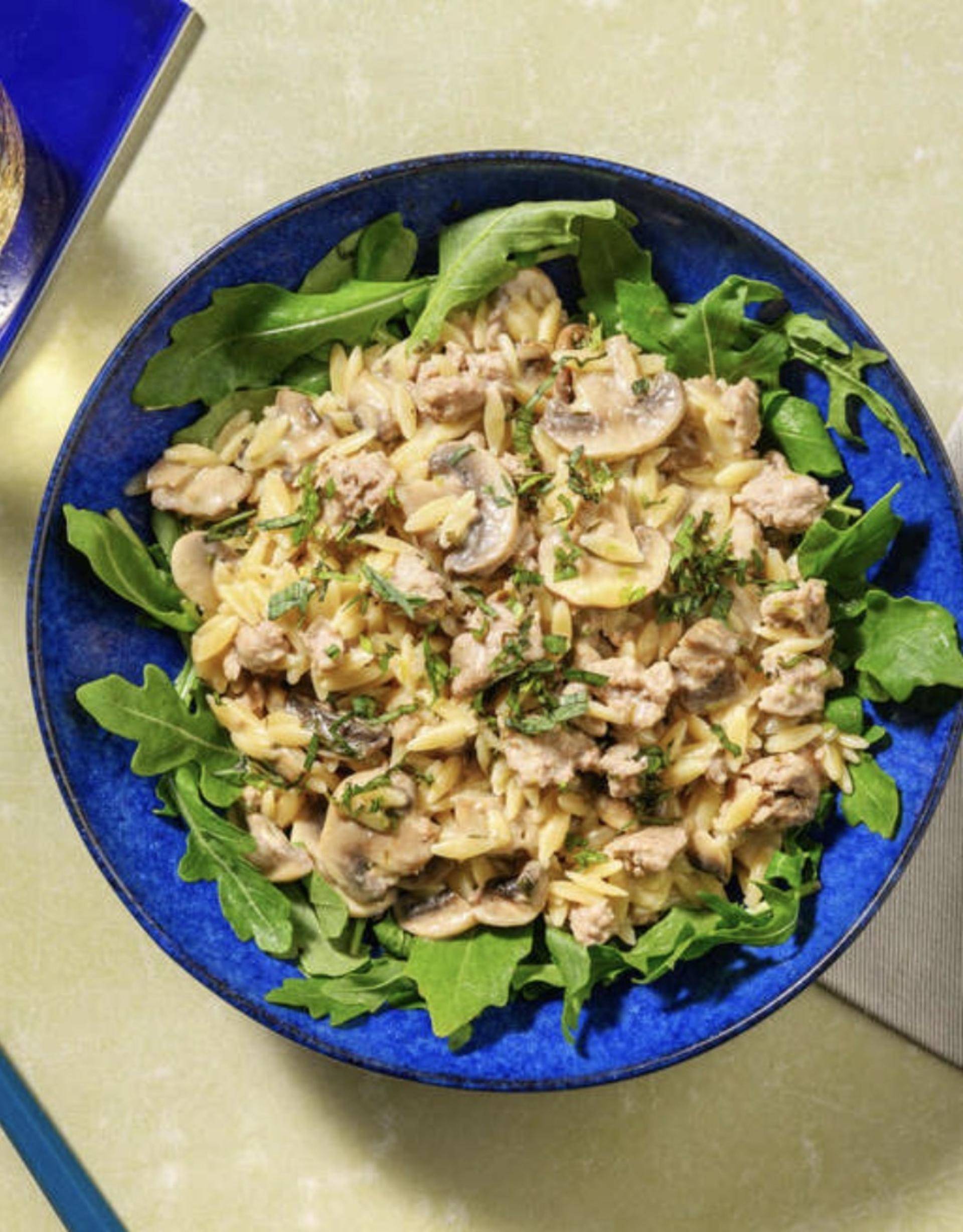One pot Orzo crémeux, champignons et porc haché - Recette Cookeo | Moulinex