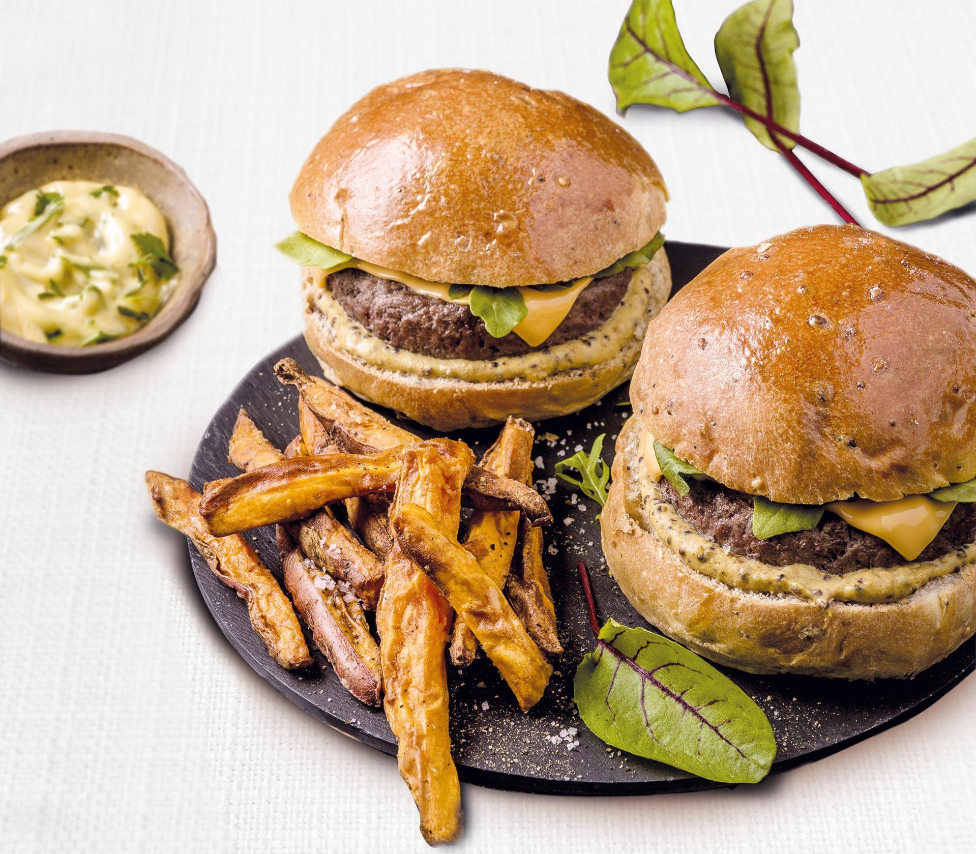 Hamburger et frites de patates douces - Recette Multifunction Airfryer Oven Digital | Moulinex