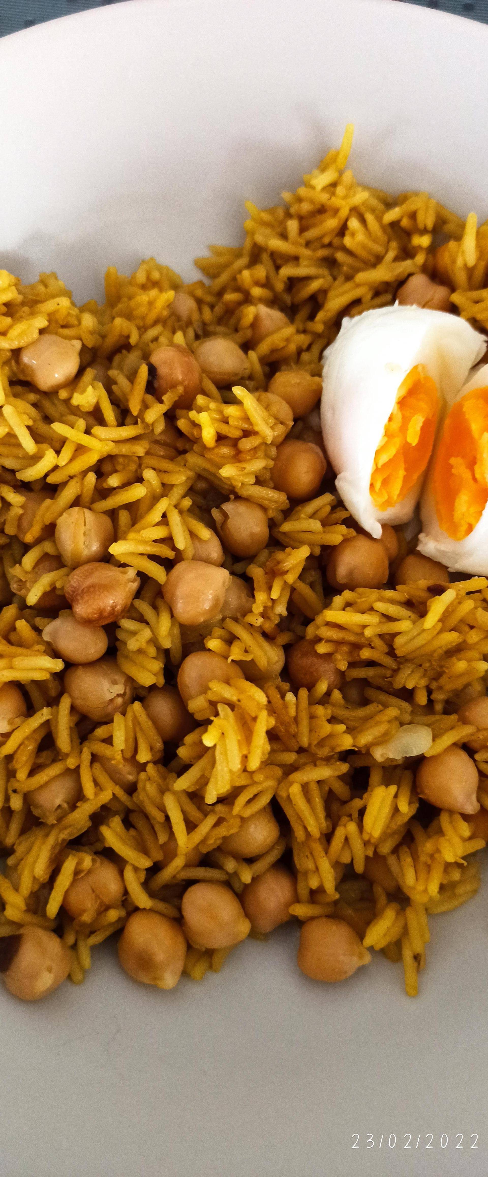 Riz pois chiches au curcuma et oeuf poché - Recette Cookeo | Moulinex