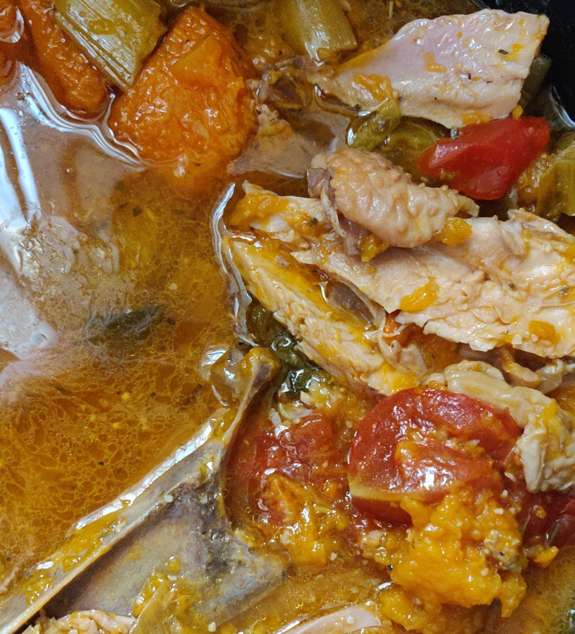 Poulet au vin blanc potimarron tomates butternuts et poireaux - Recette Cookeo | Moulinex