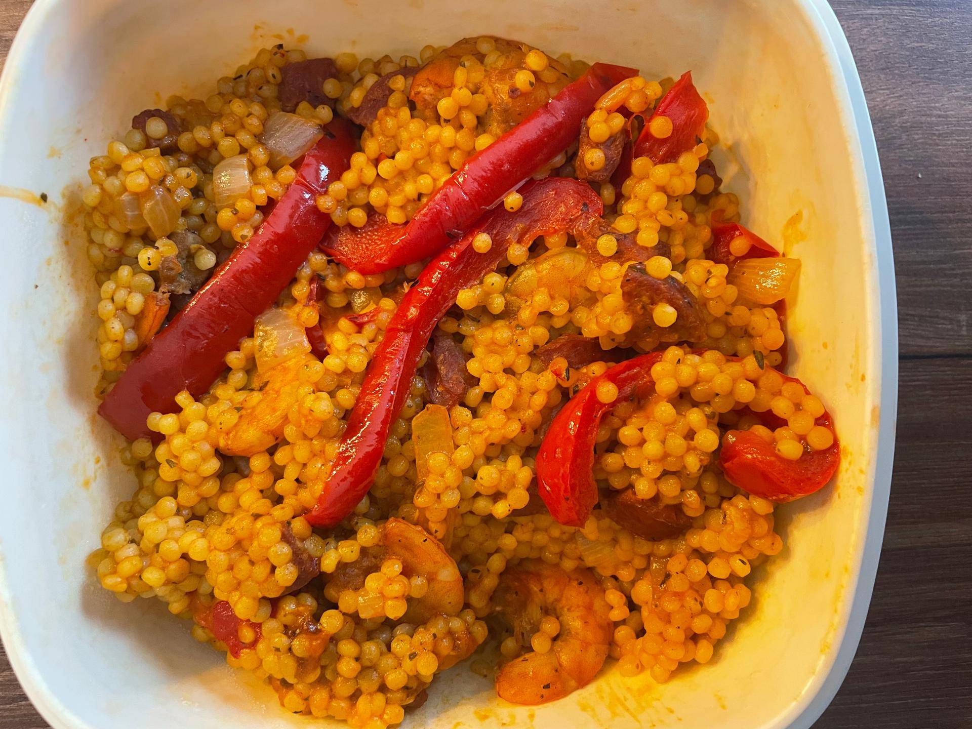 Couscous perlé, crevettes et chorizo - Recepten Companion Connect XL | Moulinex