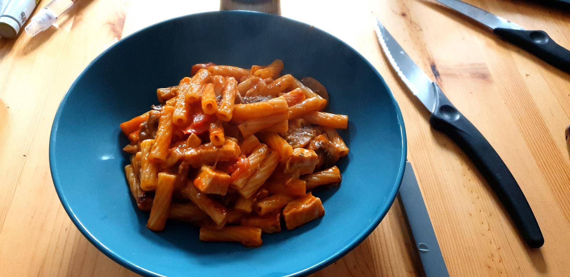 One pot pasta poulet champignons - Recepten Cookeo | Moulinex