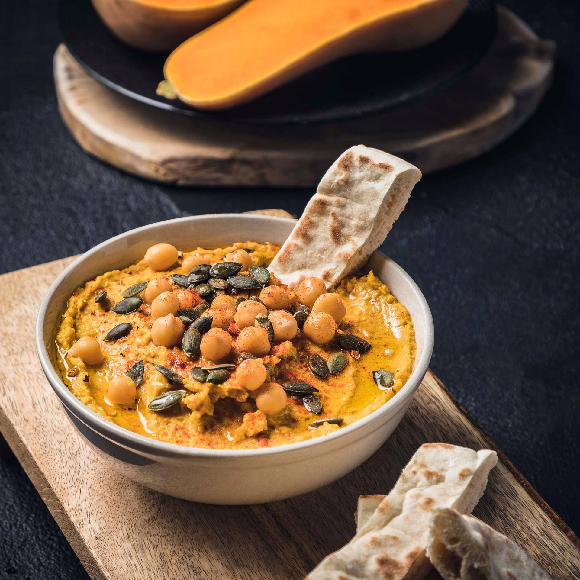 Houmous au butternut et à l'ail rôti - Recette Companion | Moulinex